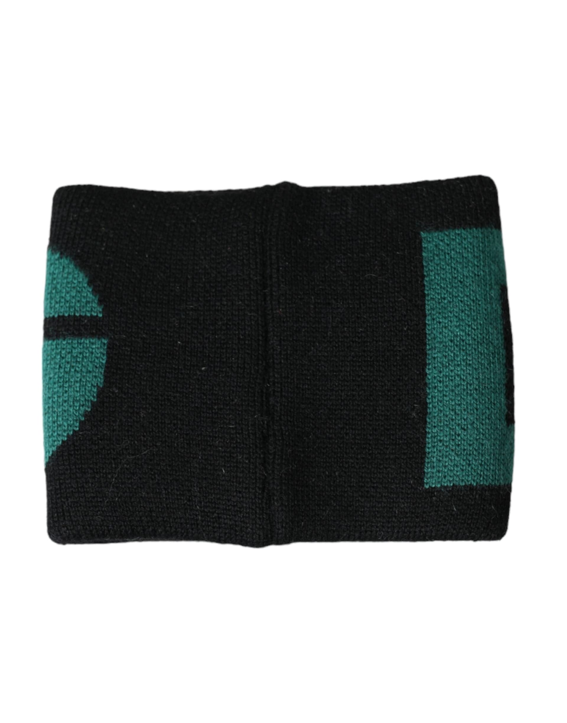 Dolce & Gabbana Black Green Wool Logo #DGMILLENNIALS Wristband - 3