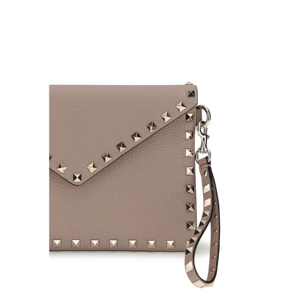 Valentino Garavani Beige Calf Leather Bos Taurus Clutch Bag - 3