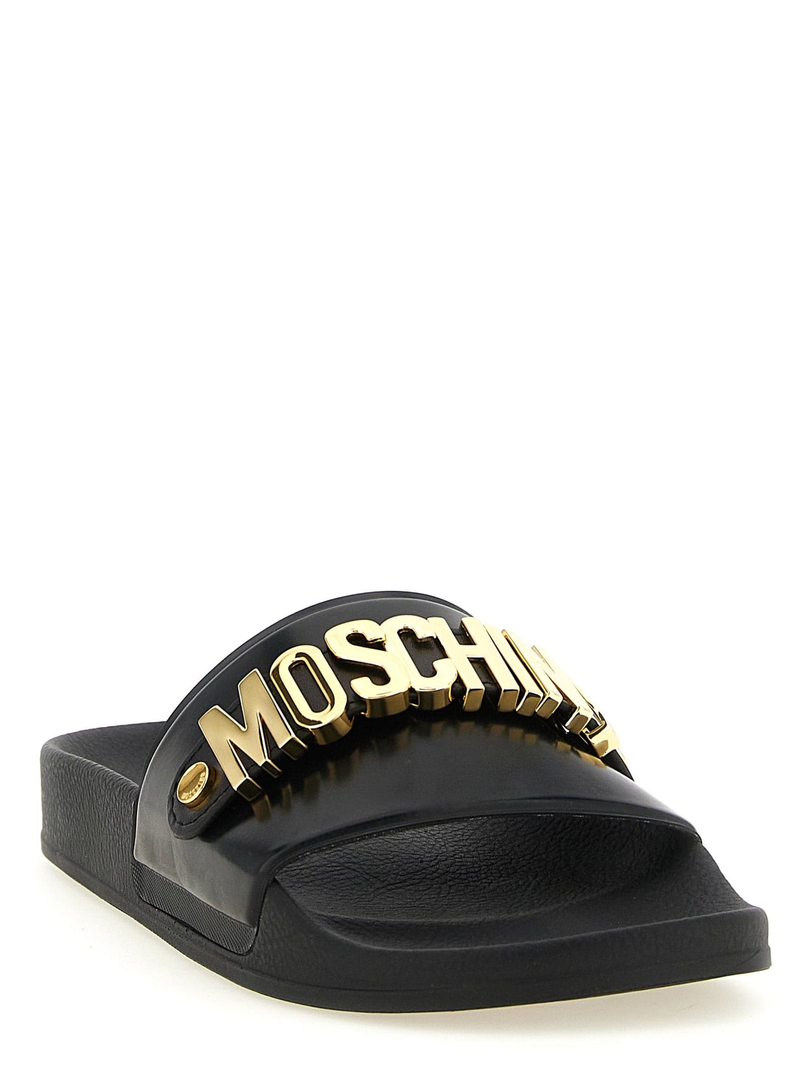 Moschino Gold Pvc Slides - 2