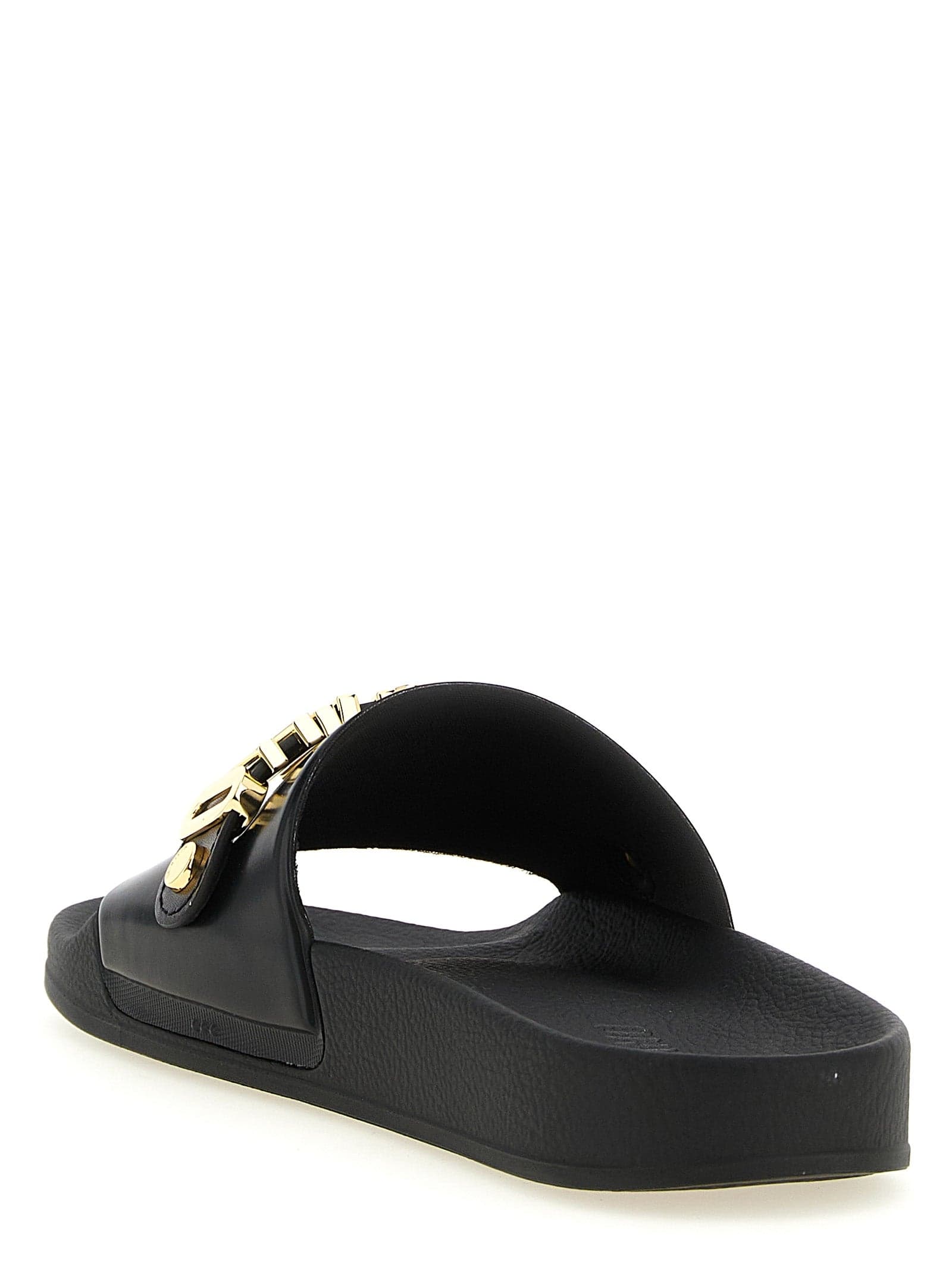 Moschino Gold Pvc Slides - 3