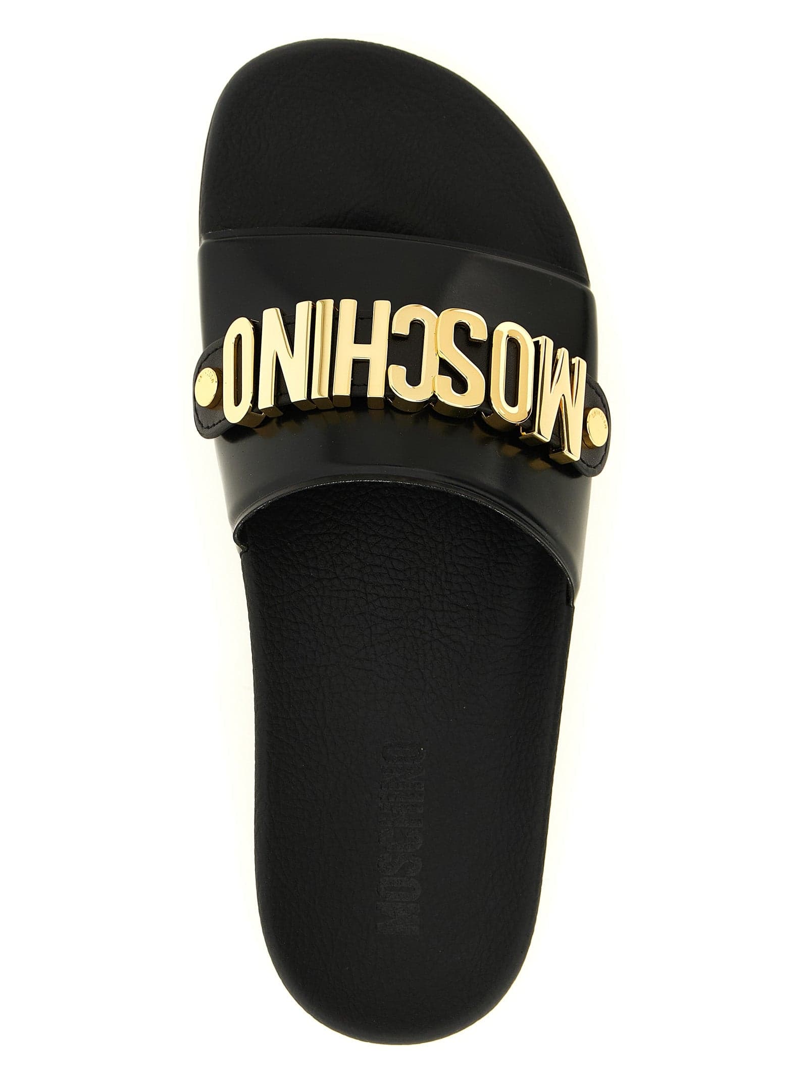 Moschino Gold Pvc Slides - 4