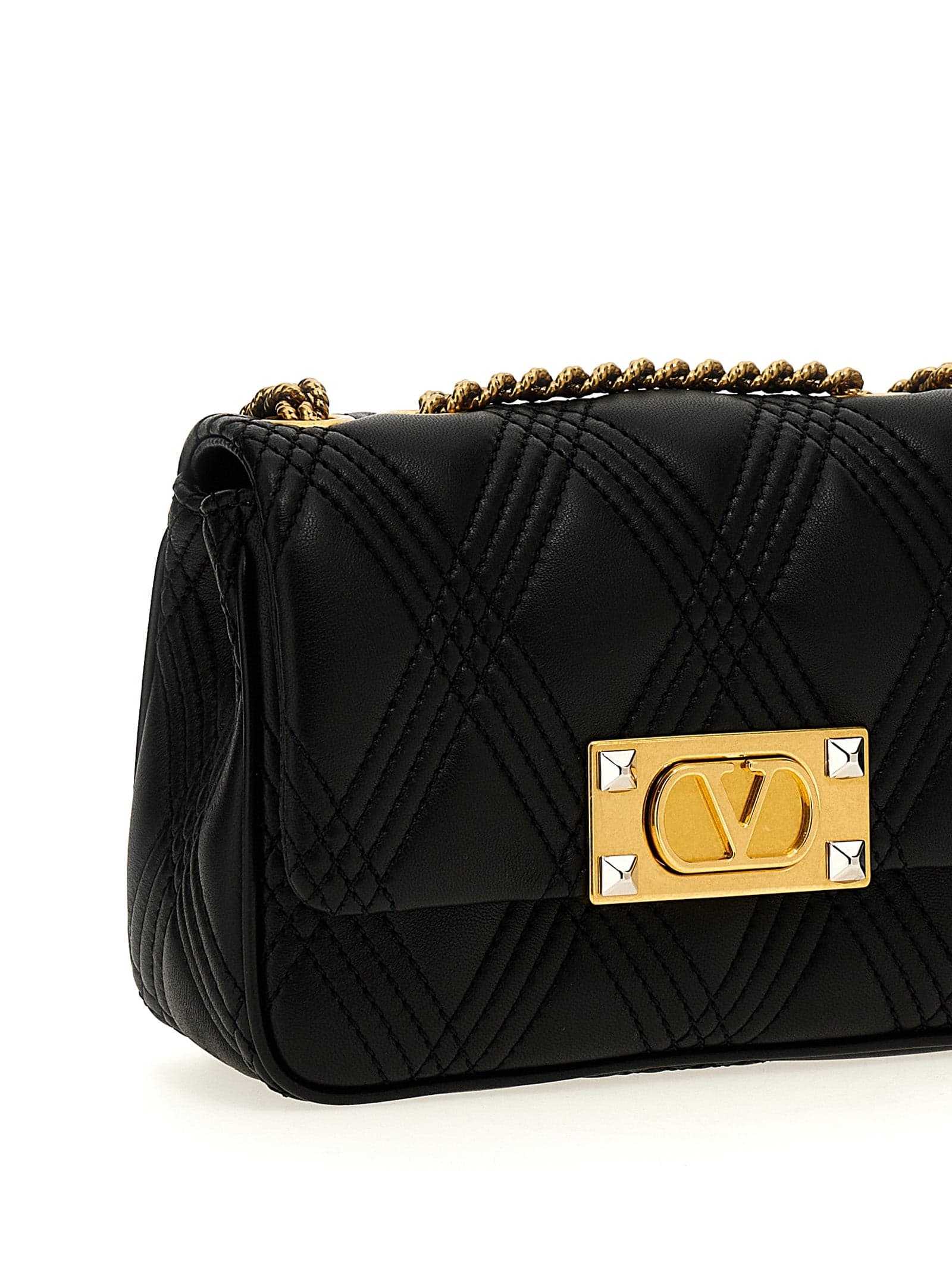 Valentino Garavani Black Lamb Leather Shoulder Bag - 3