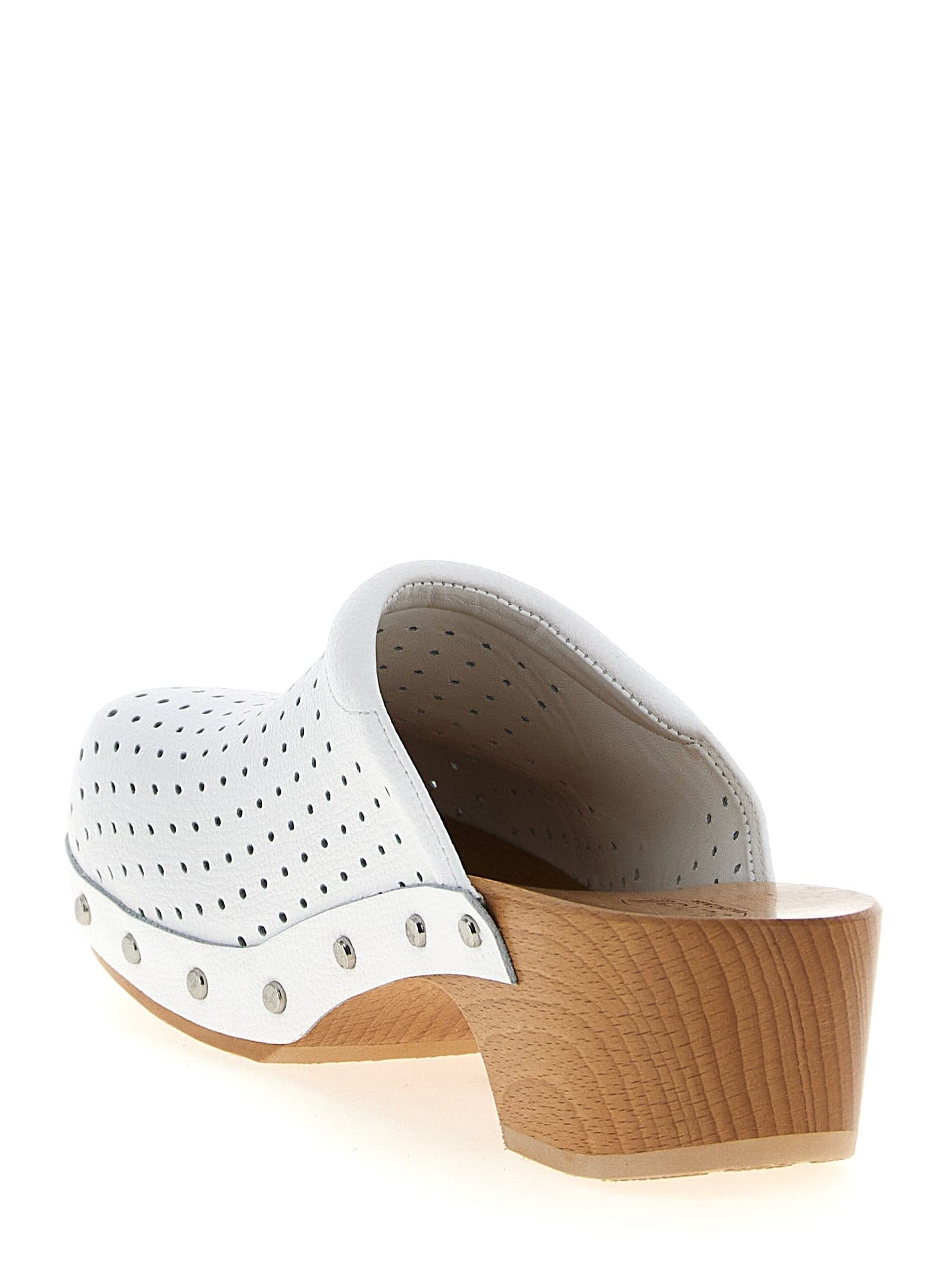 Balenciaga White Calfskin Clogs - 3