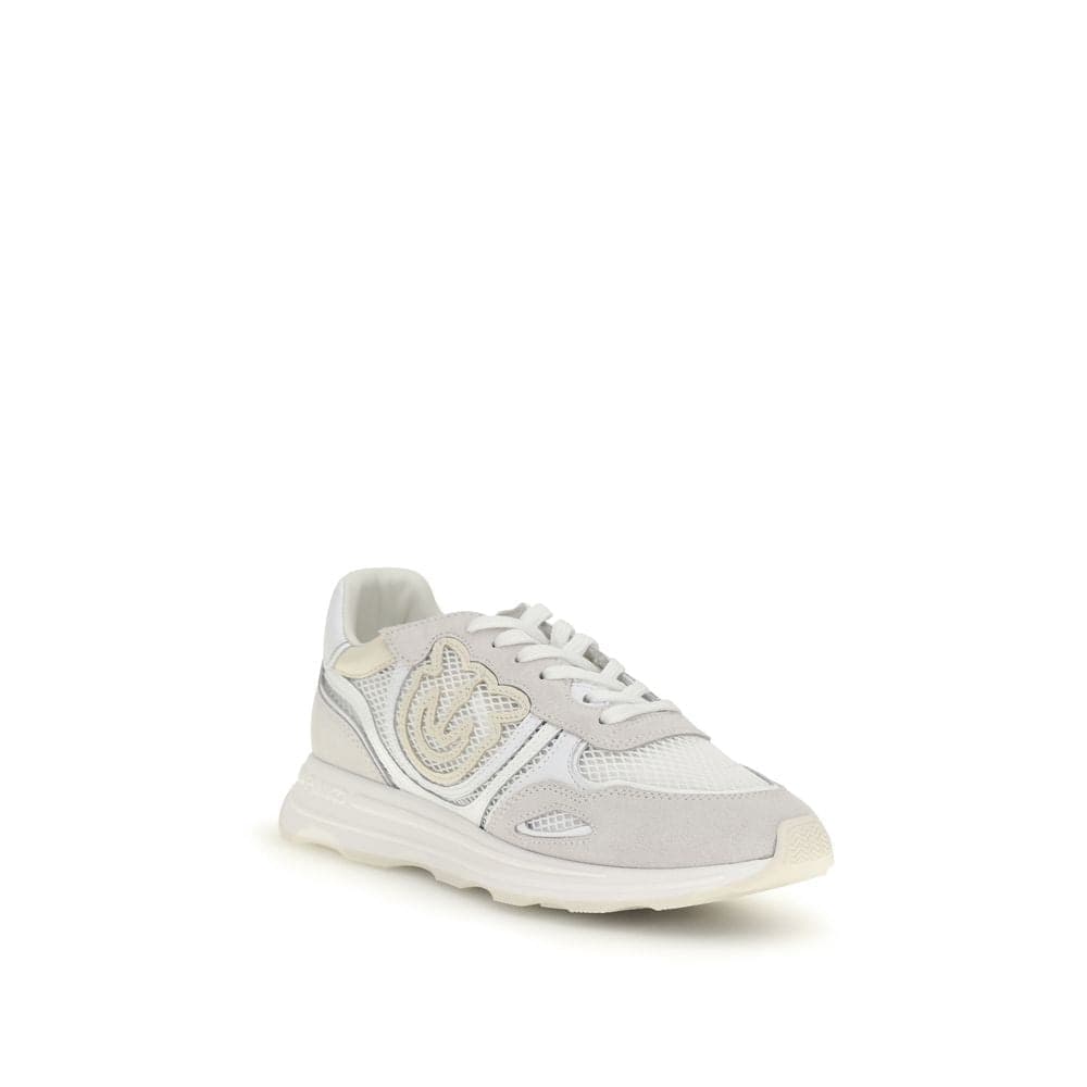 PINKO White Calf Leather Bos Taurus Athletic Sneakers - 2