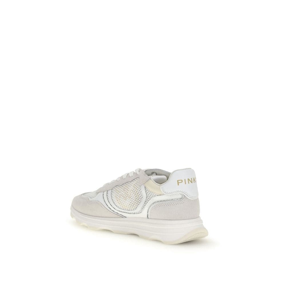 PINKO White Calf Leather Bos Taurus Athletic Sneakers - 3