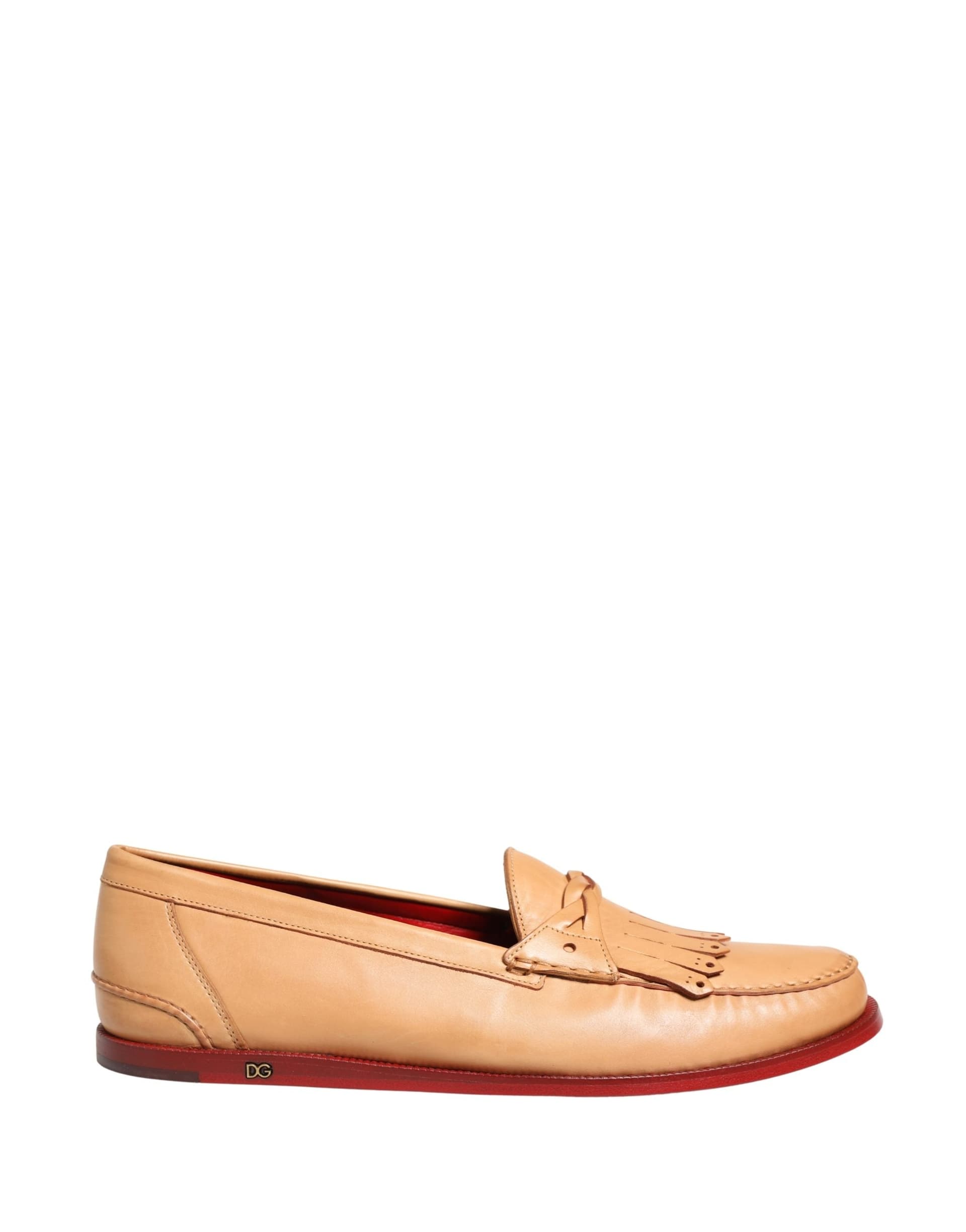 Dolce & Gabbana Beige Tassel Leather Men Slip On Loafers Shoes - 2
