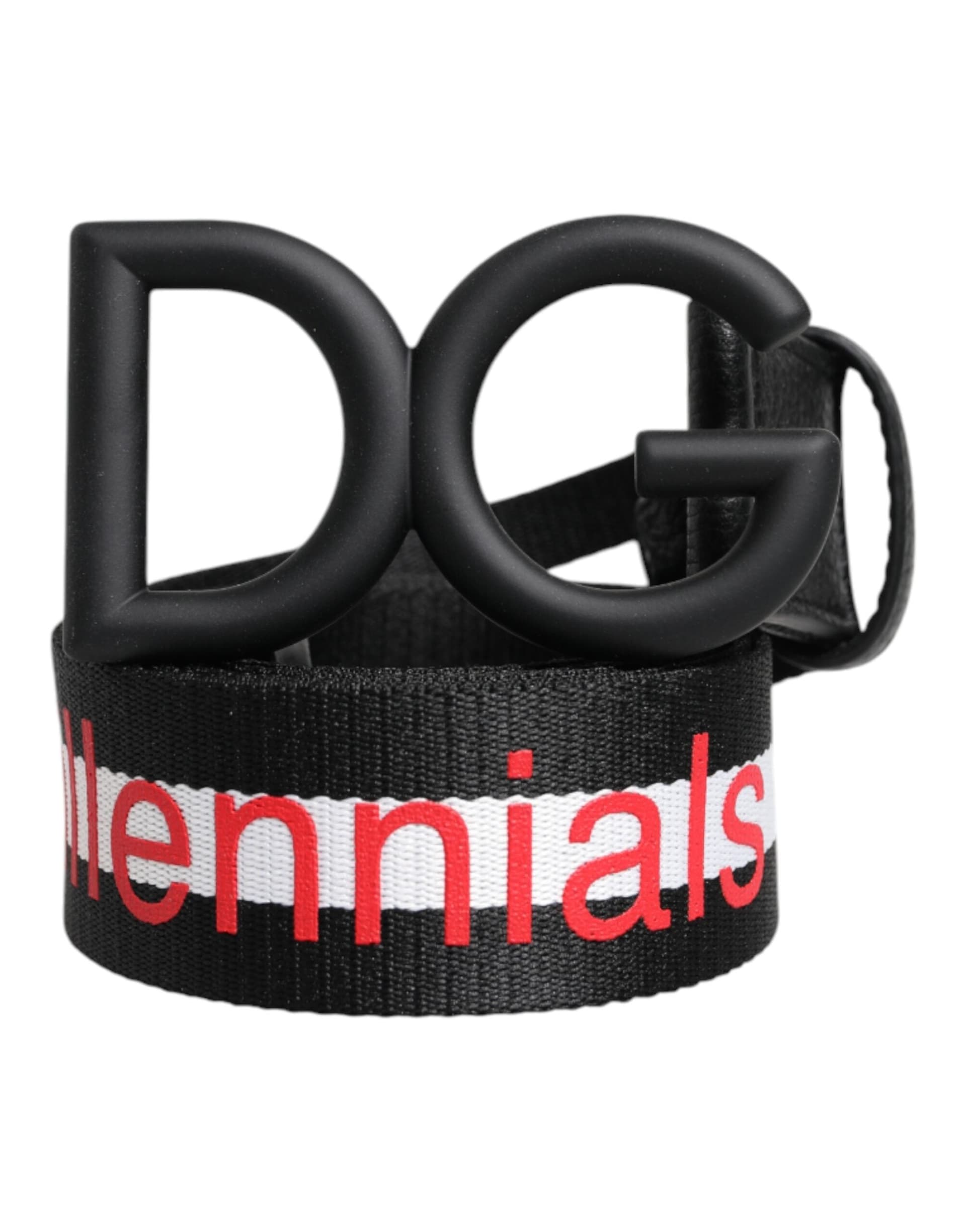 Dolce & Gabbana Black Polyester Logo Print DG Buckle Belt - 2