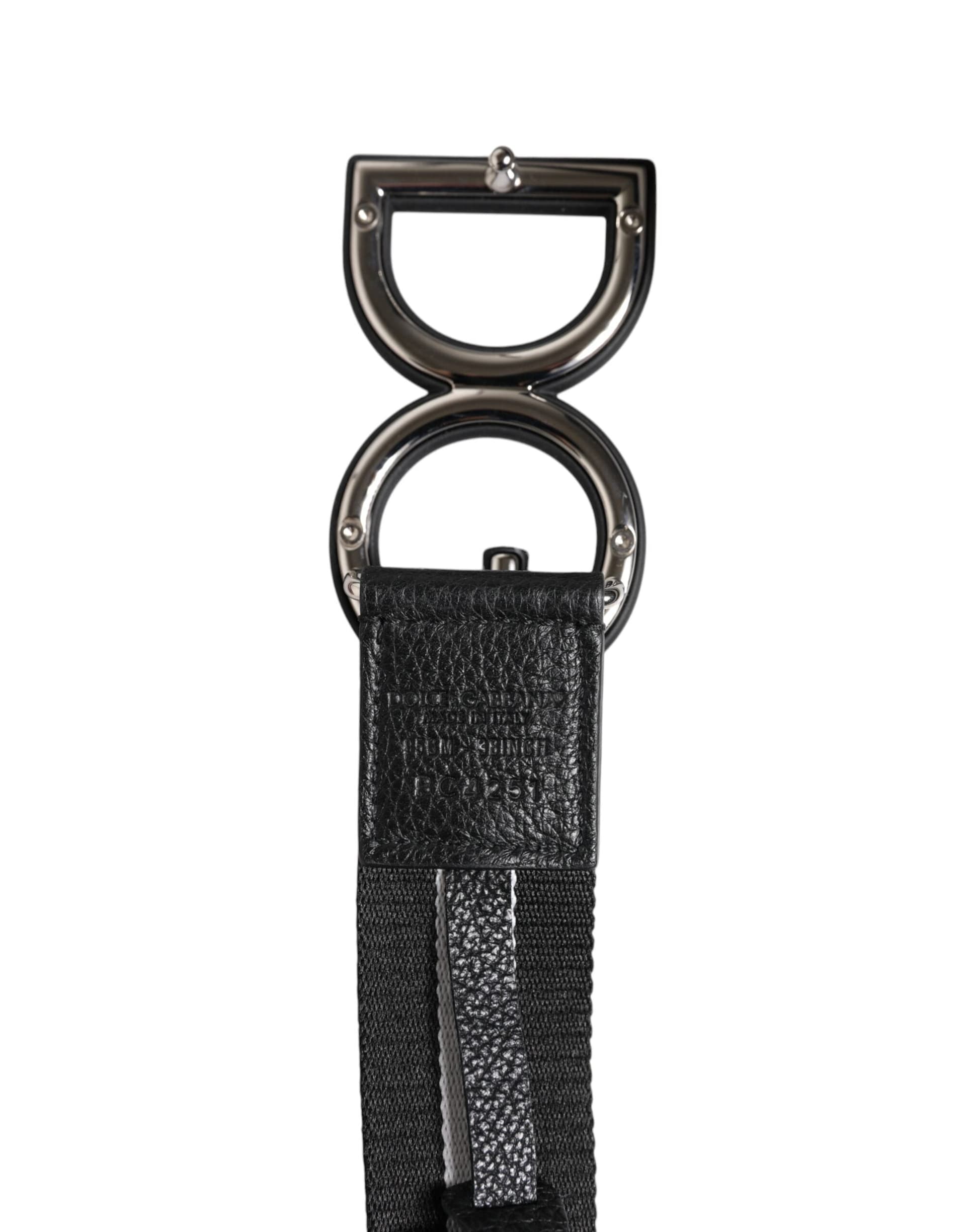 Dolce & Gabbana Black Polyester Logo Print DG Buckle Belt - 5