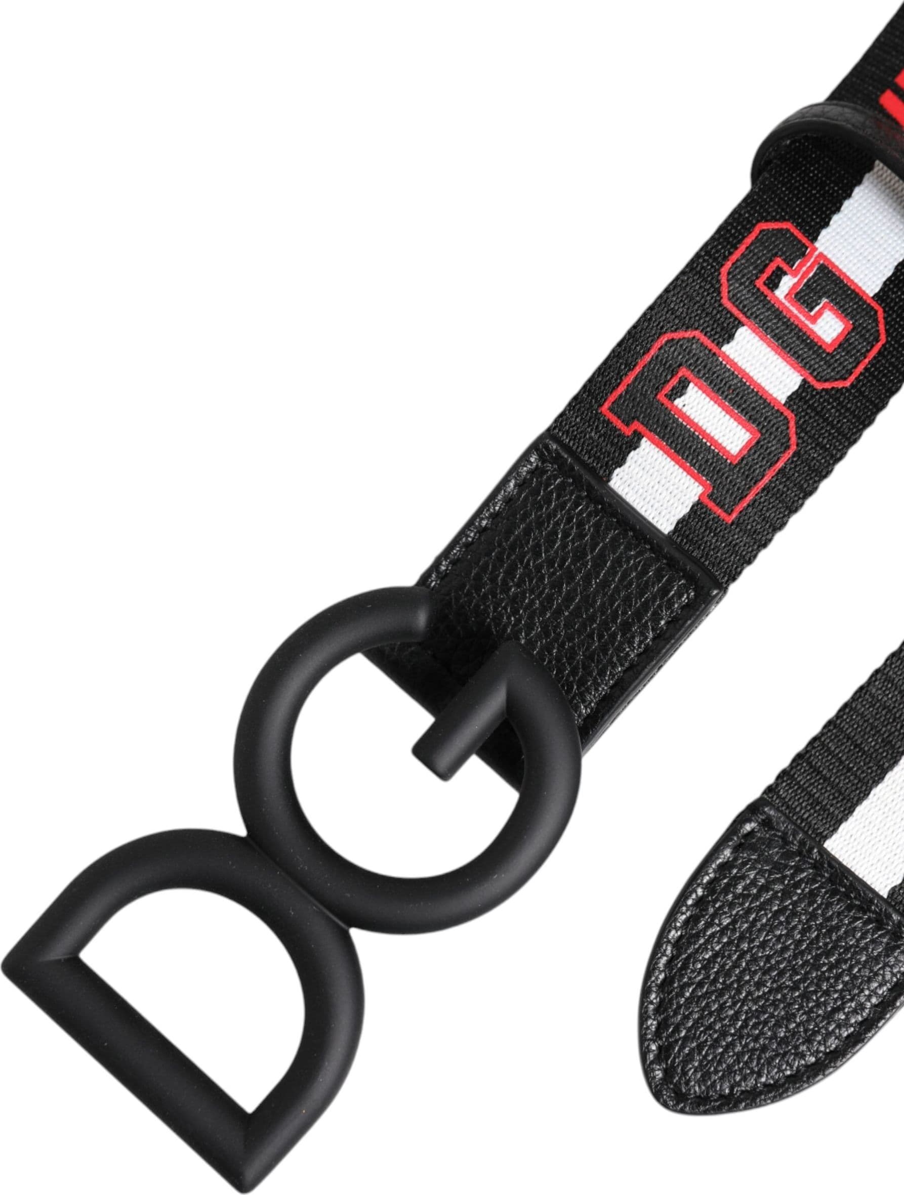 Dolce & Gabbana Black Polyester Logo Print DG Buckle Belt - 7