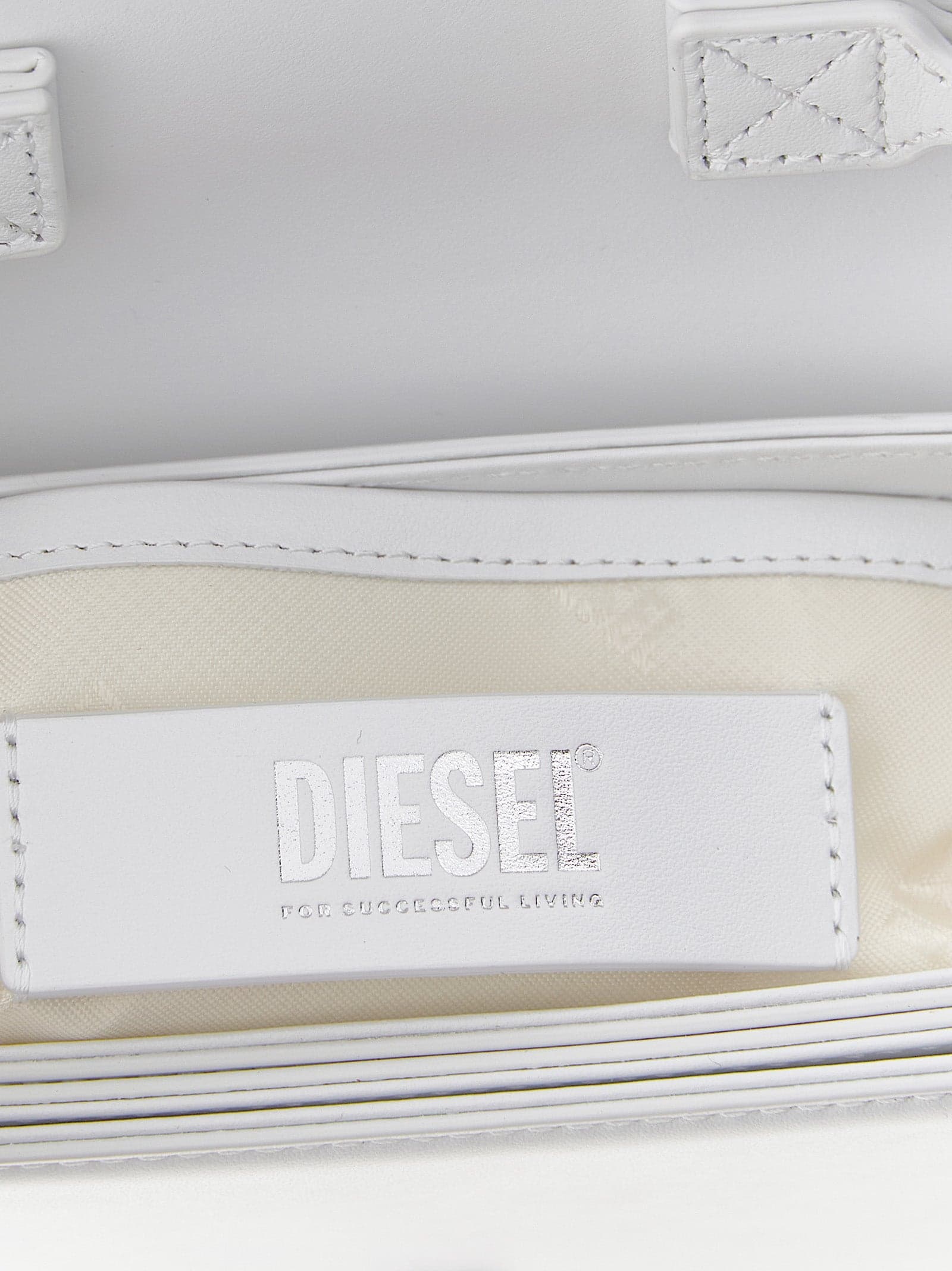 Diesel White Cowhide Shoulder Bag - 4