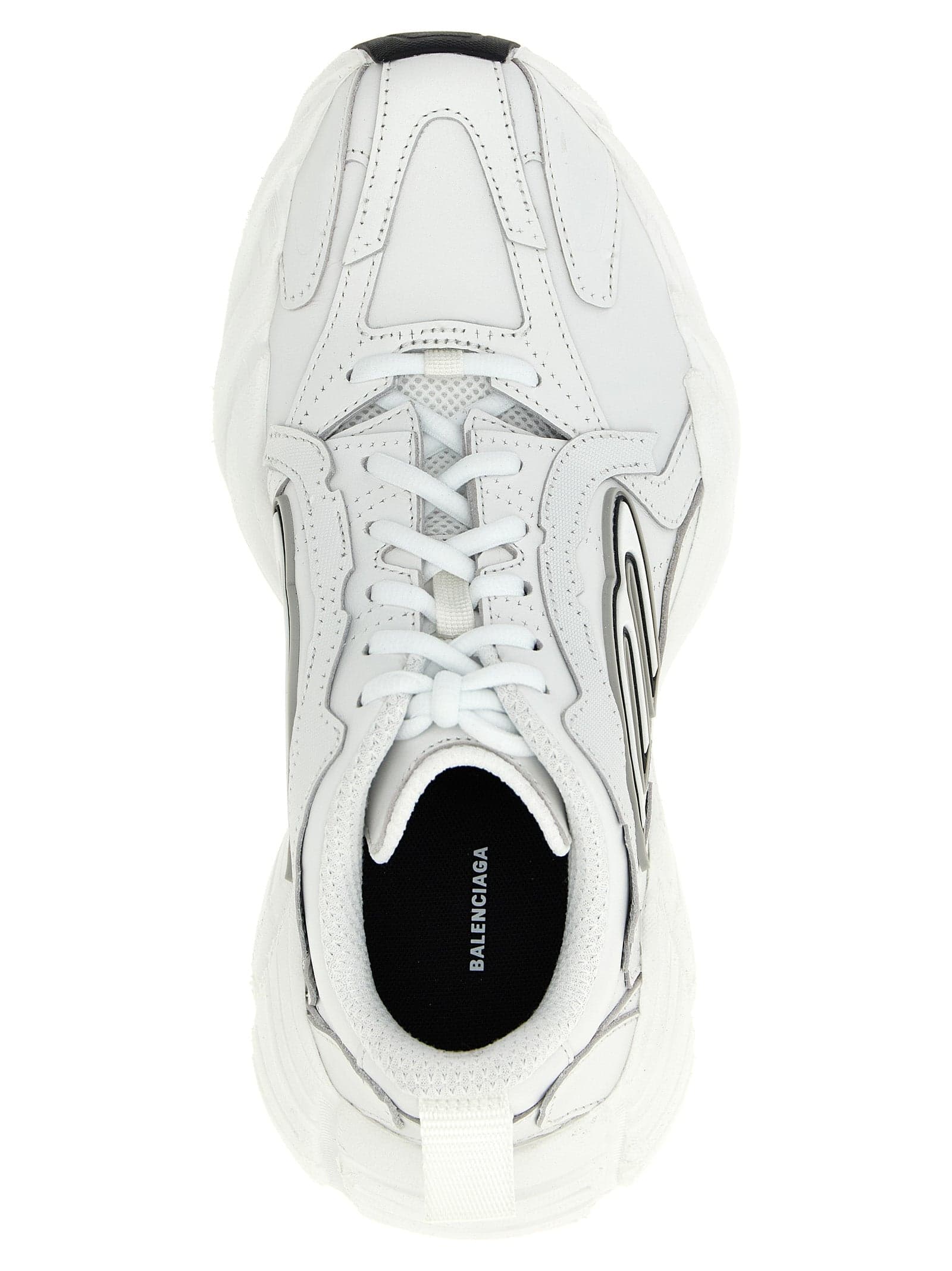 Balenciaga White Cowhide Athletic Sneakers - 4