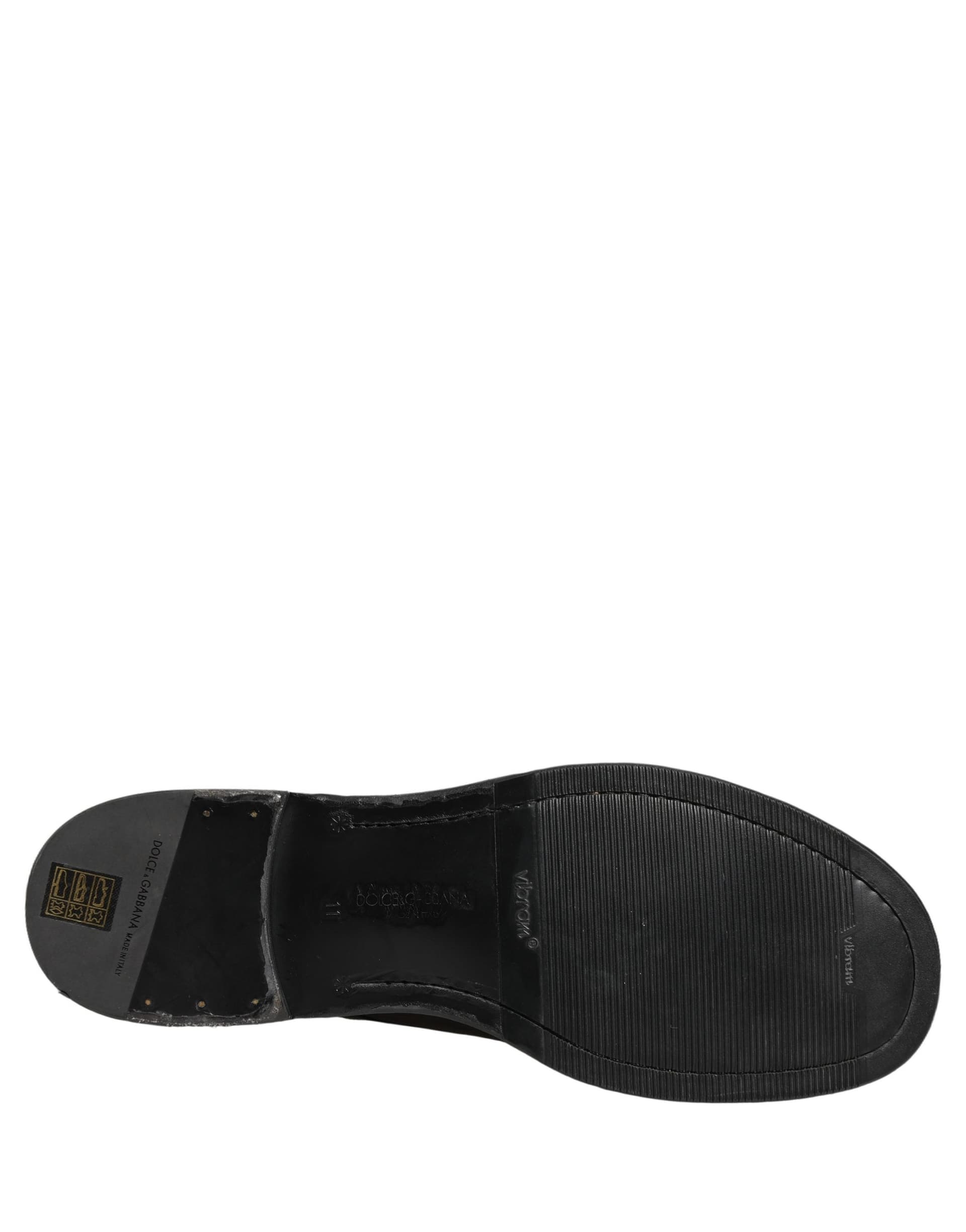 Dolce & Gabbana Black Leather Lace Up Derby Dress Men Shoes - 4
