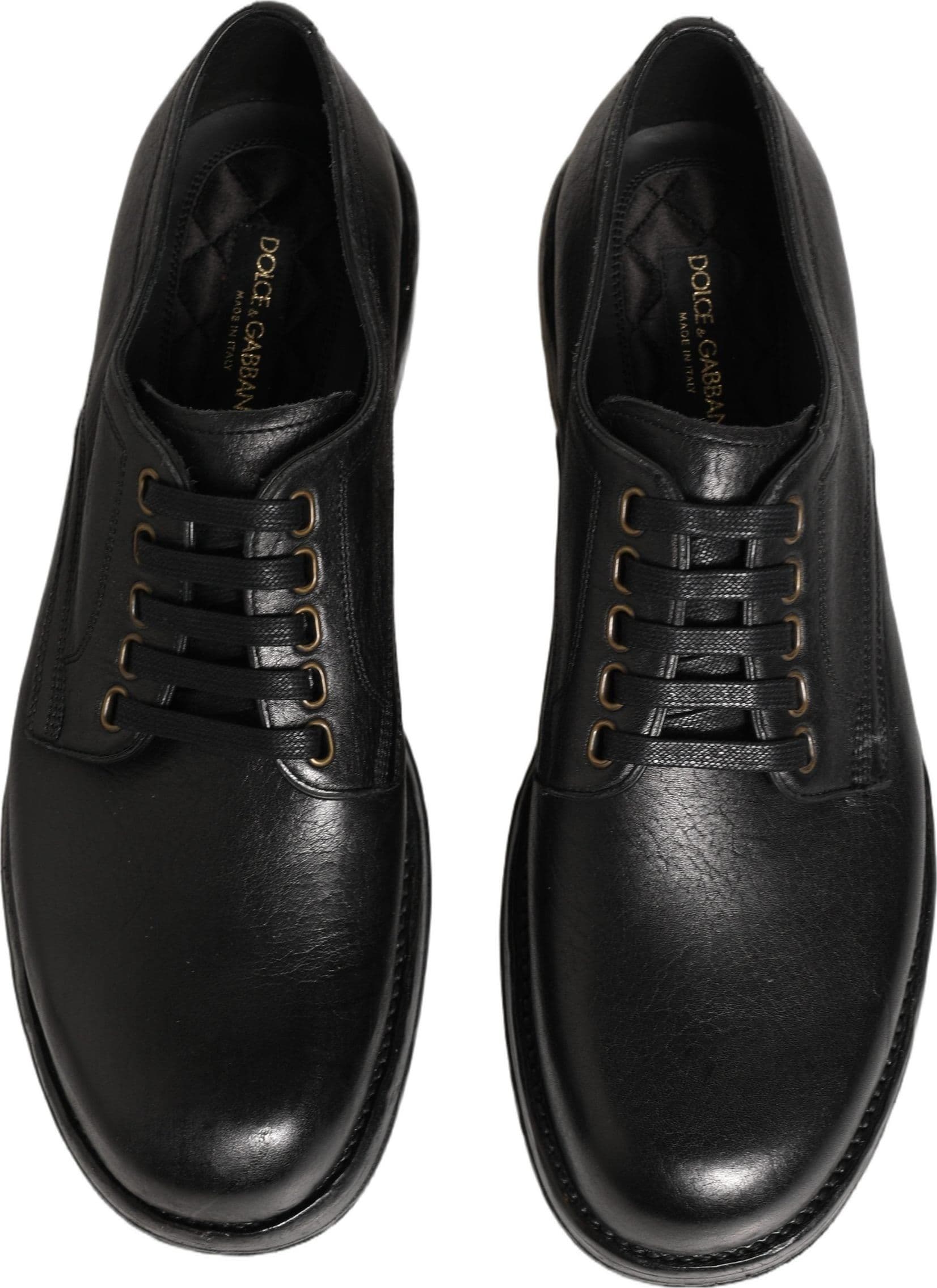Dolce & Gabbana Black Leather Lace Up Derby Dress Men Shoes - 5