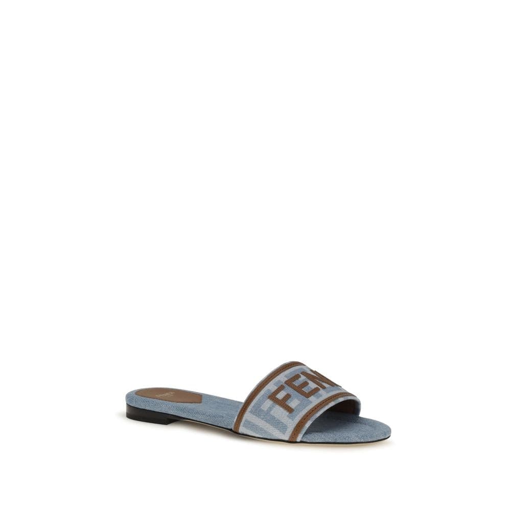 Fendi Blue Polyamide Flat Sandals - 2