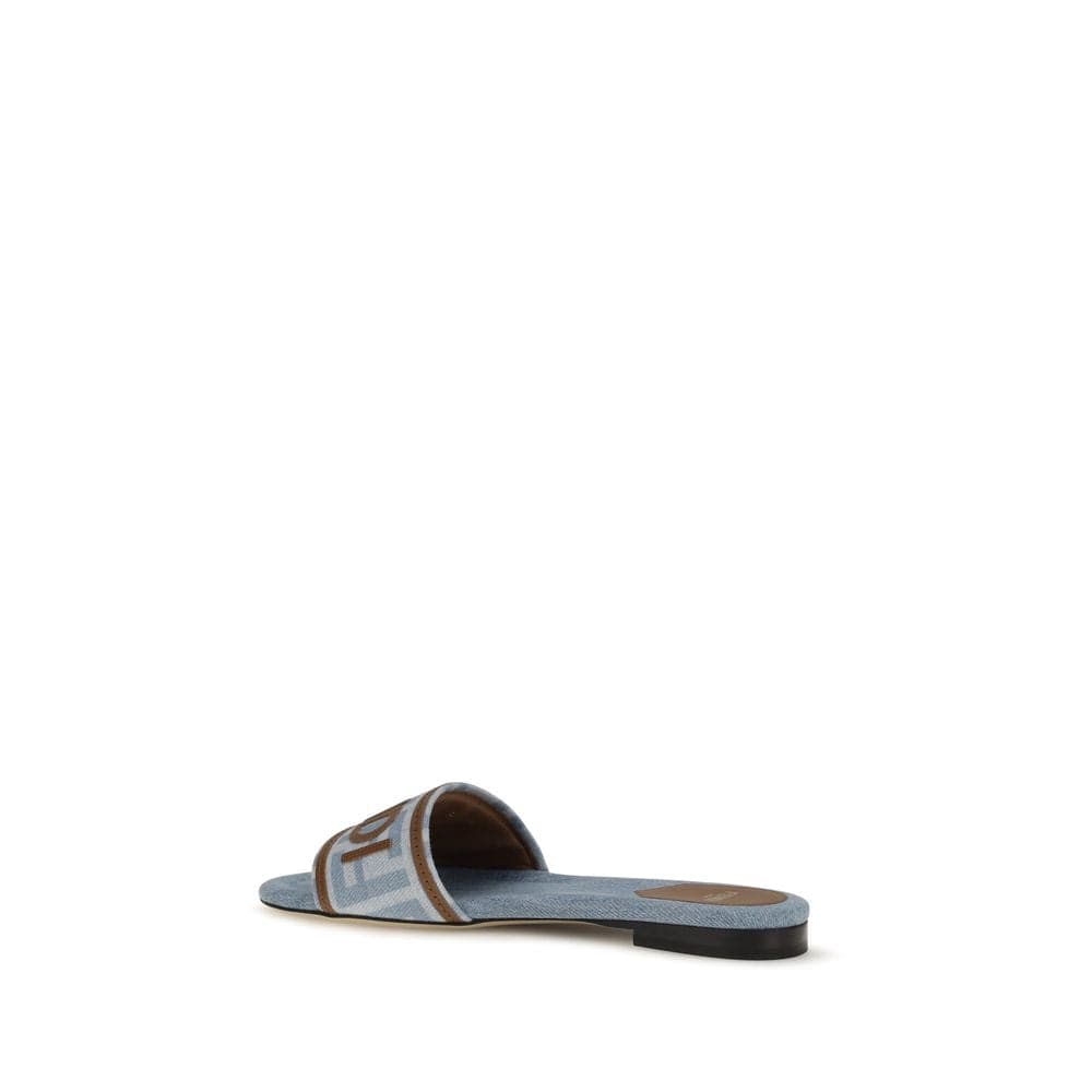 Fendi Blue Polyamide Flat Sandals - 3