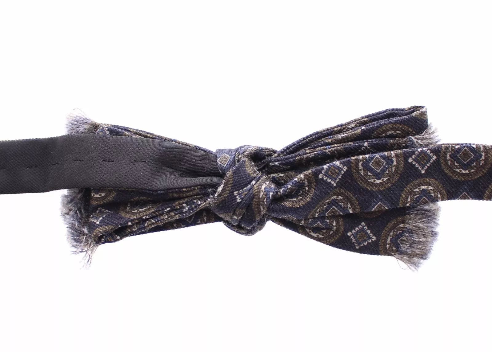 Dolce & Gabbana Blue Silk Baroque Fantasi Tied Bow Tie Papillon - 3