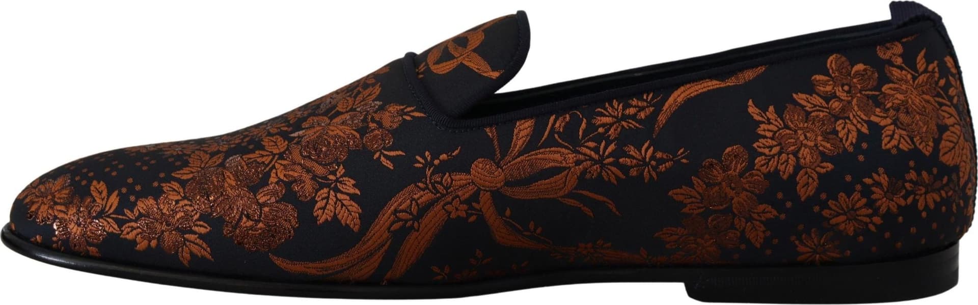 Dolce & Gabbana Blue Rust Floral Slippers Loafers Shoes - 5