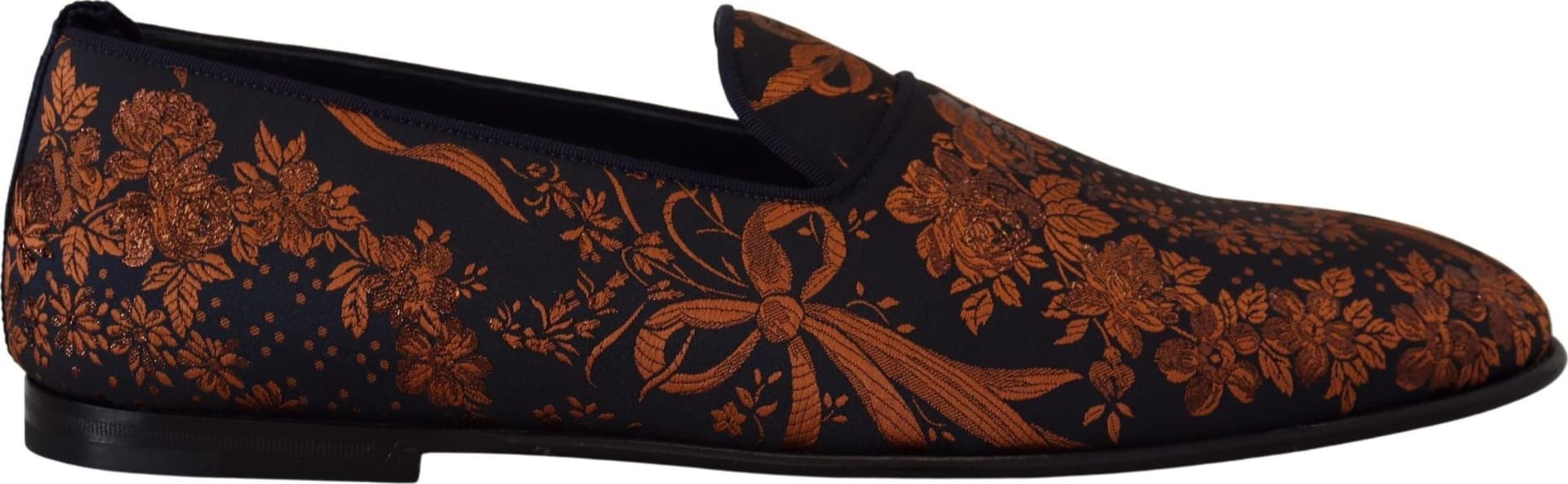 Dolce & Gabbana Blue Rust Floral Slippers Loafers Shoes - 6