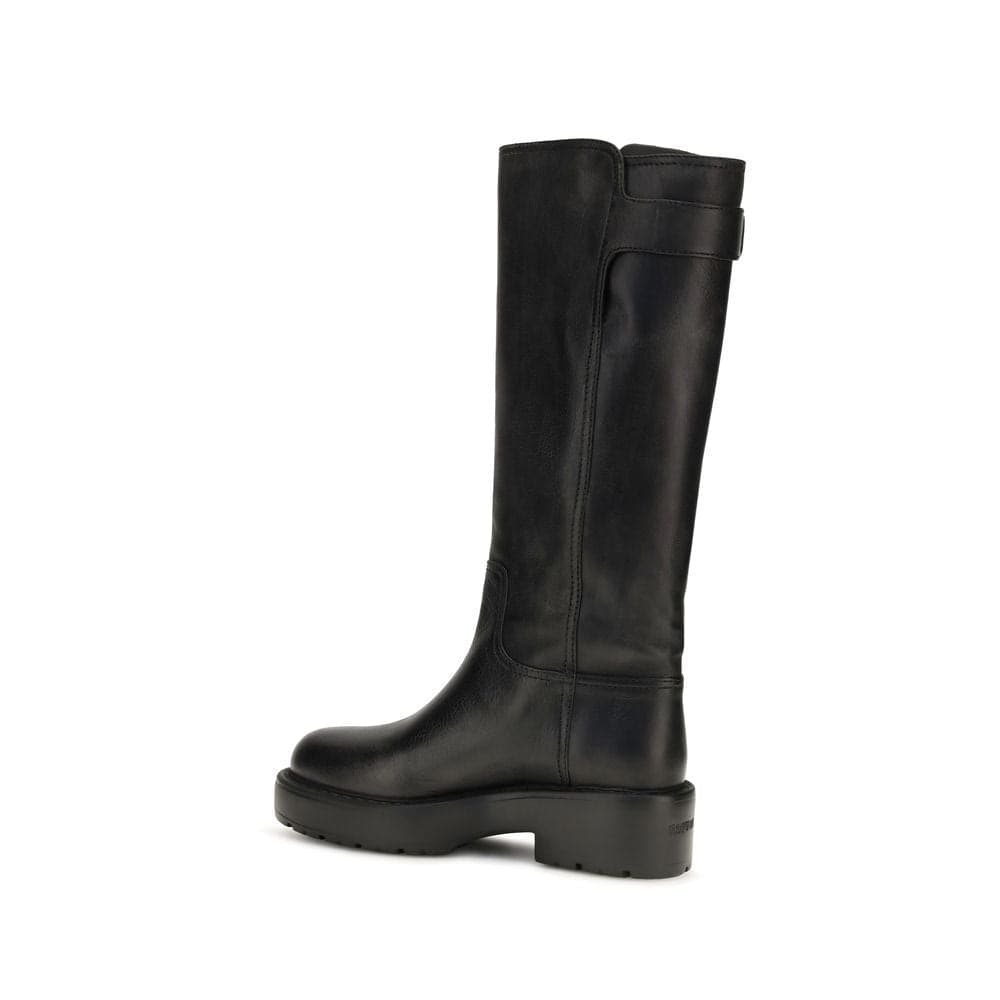 Miu Miu Black Calf Leather Bos Taurus Flat Boots - 3