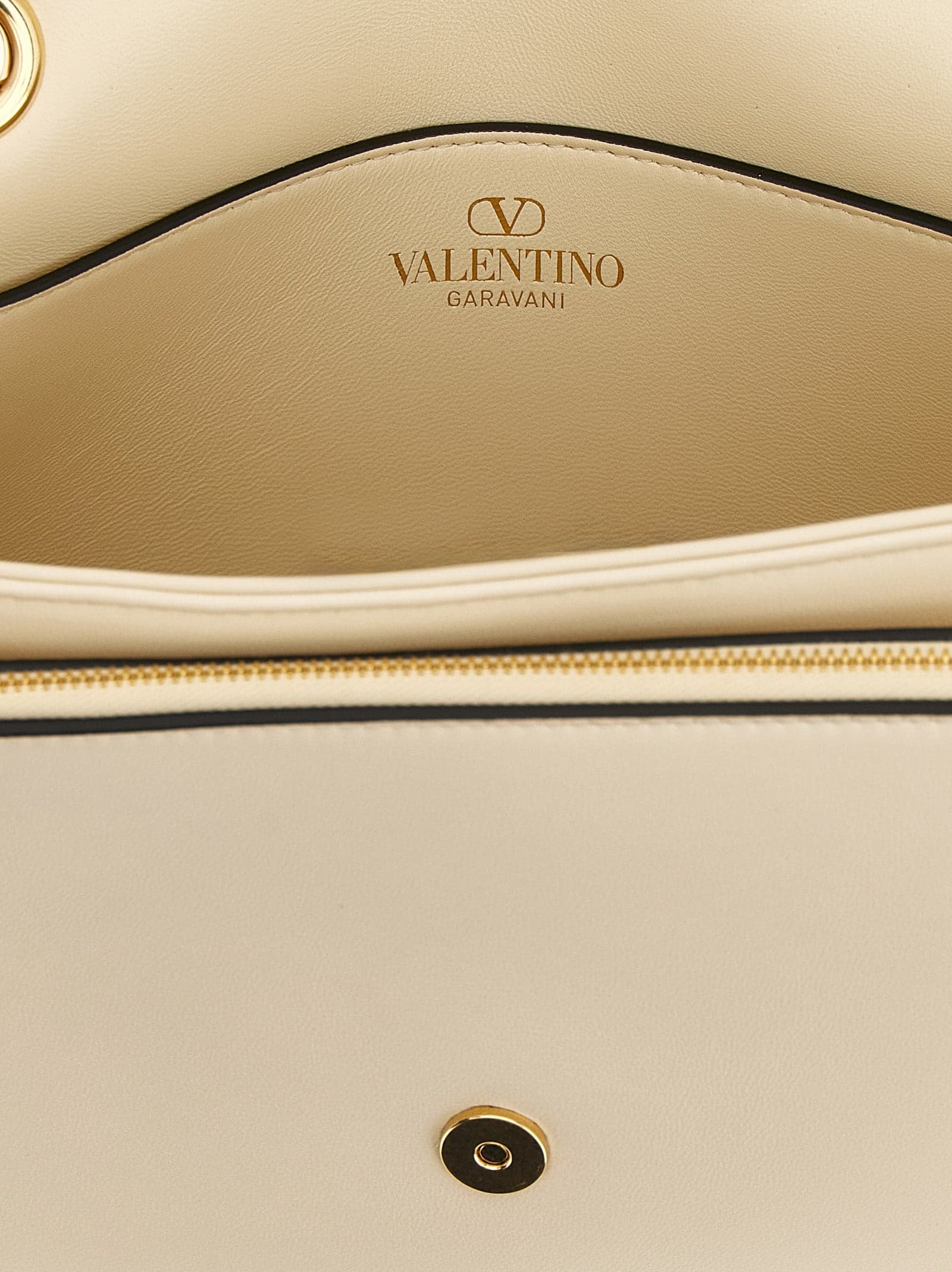 Valentino Garavani White Lamb Leather Shoulder Bag - 4