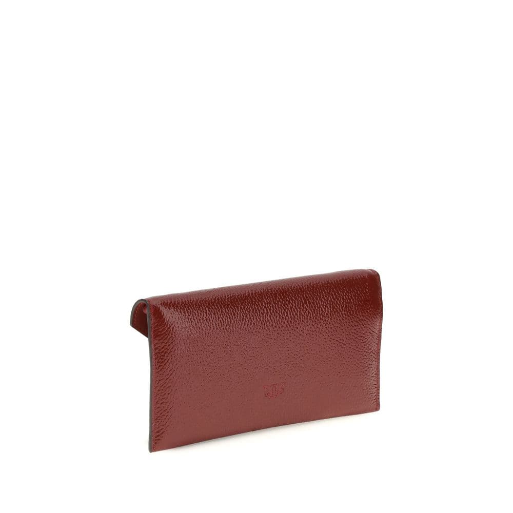 PINKO Bordeaux Calf Leather Bos Taurus Clutch Bag - 3