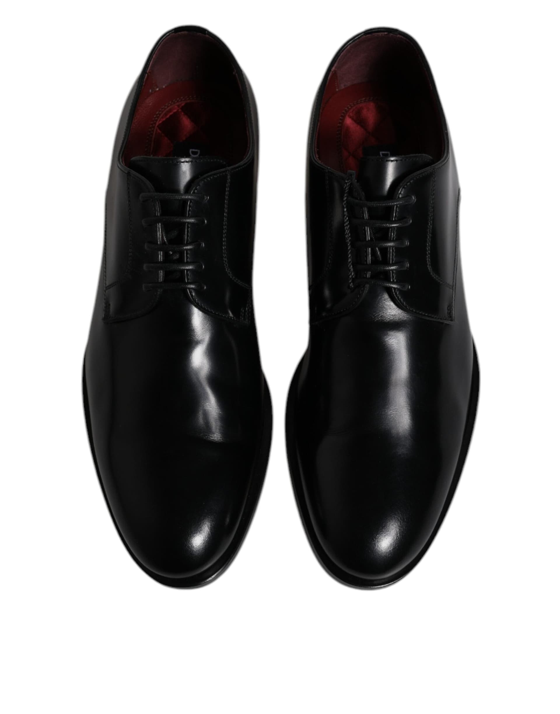 Dolce & Gabbana Black Calfskin Leather Derby Lace Up Formal Dress Shoes - 2