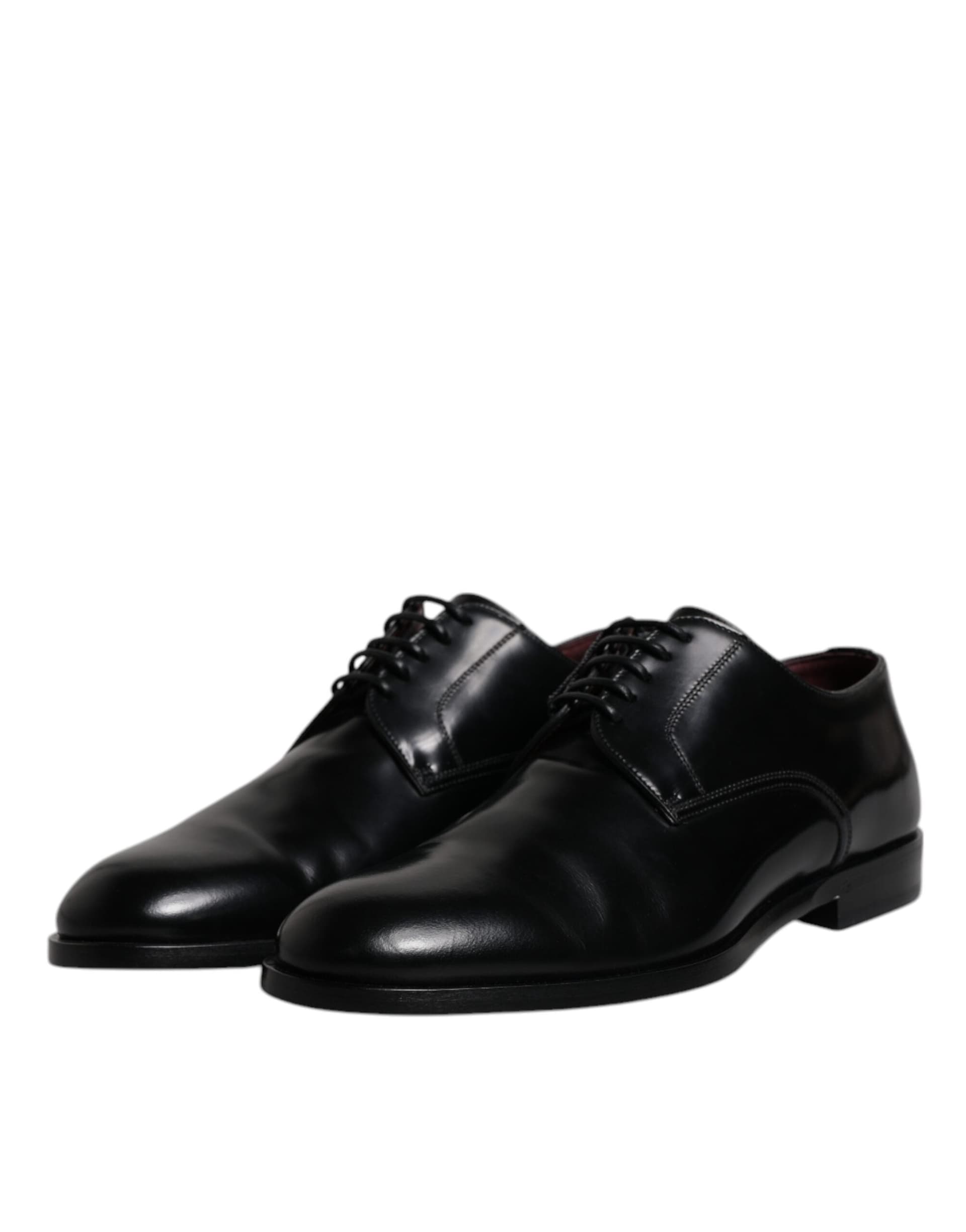 Dolce & Gabbana Black Calfskin Leather Derby Lace Up Formal Dress Shoes - 3