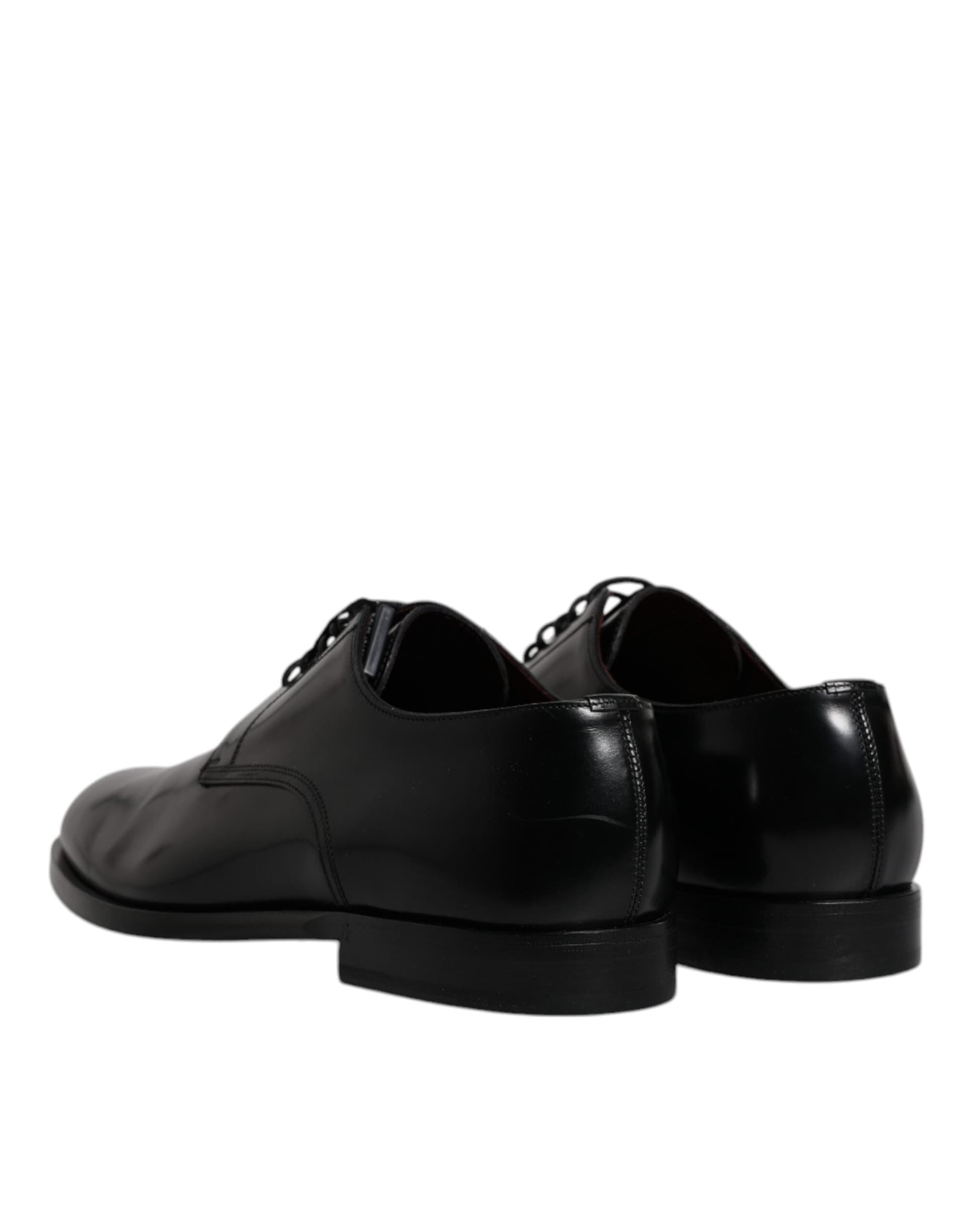 Dolce & Gabbana Black Calfskin Leather Derby Lace Up Formal Dress Shoes - 4
