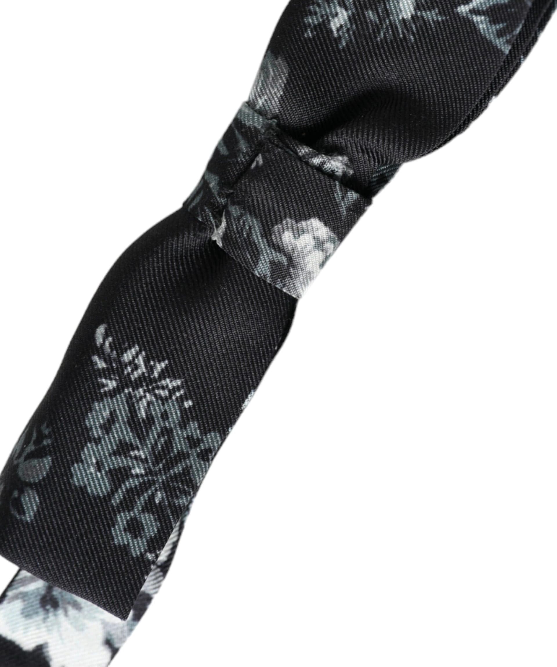 Dolce & Gabbana Black Floral Silk Adjustable Neck Men Bow Tie - 3