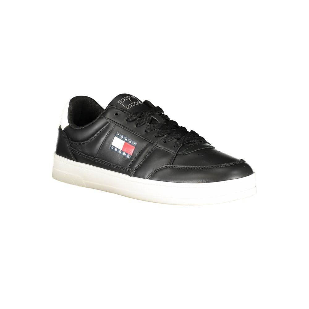 Tommy Hilfiger Black Leather Men Sneaker - 2