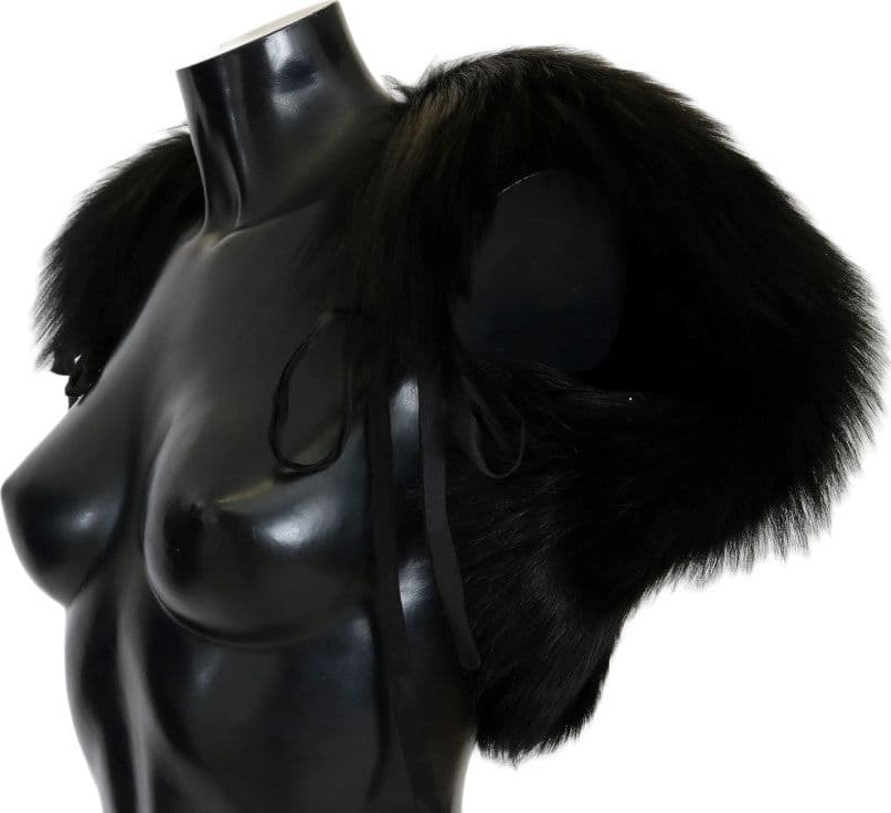 Dolce & Gabbana Black Silver Fox Fur Scarf - 2