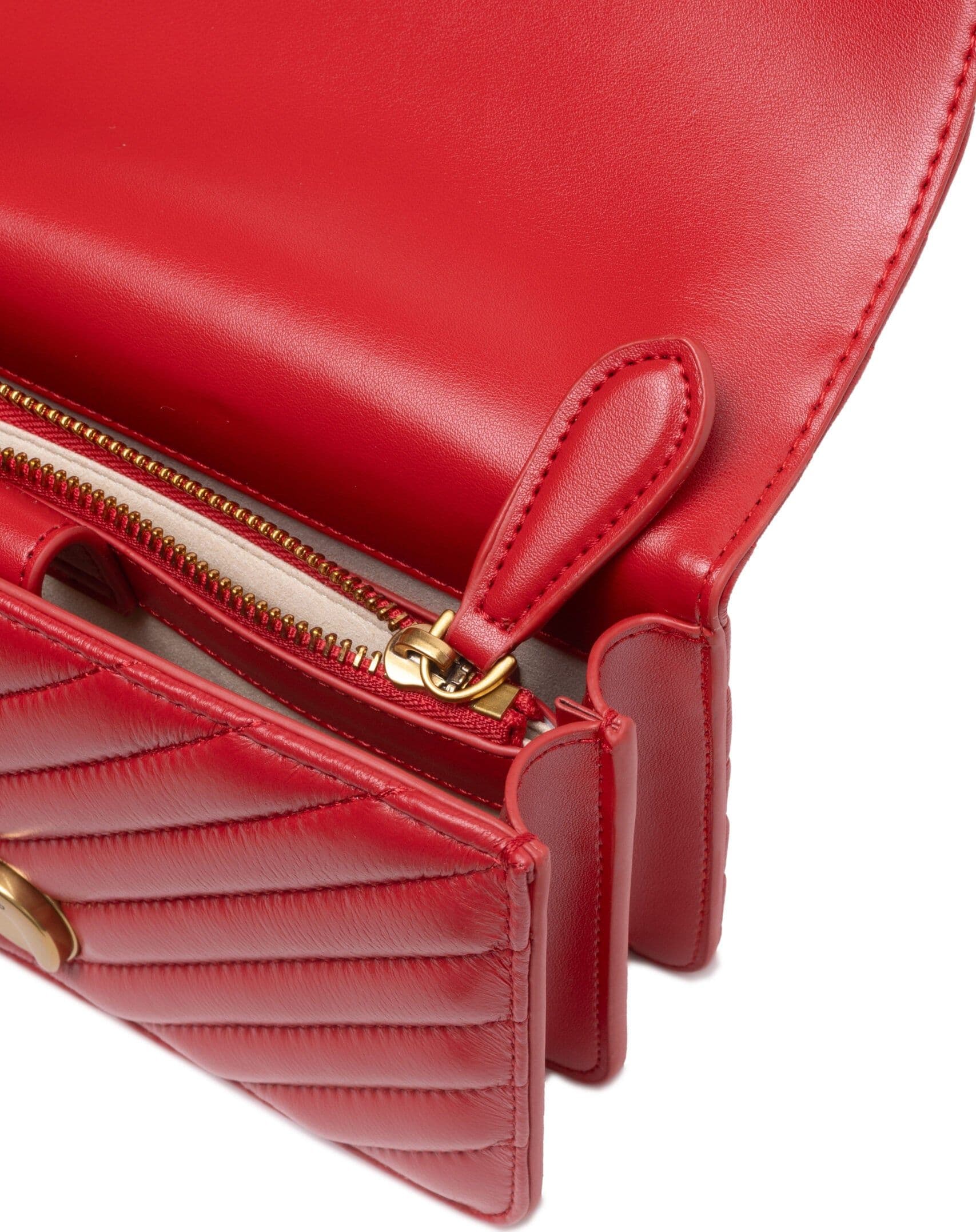 PINKO Red Leather Love One Mini Shoulder Bag - 2