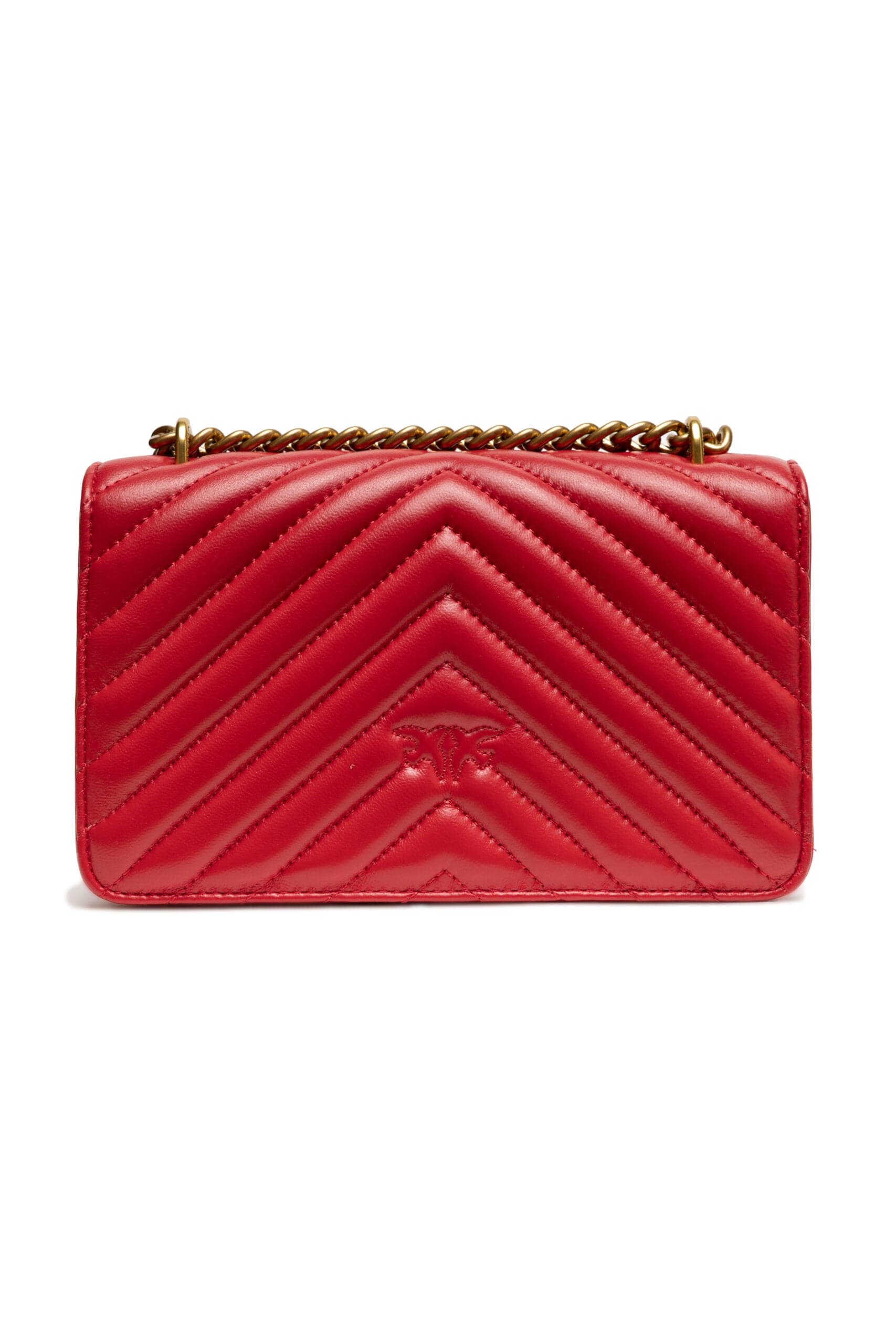 PINKO Red Leather Love One Mini Shoulder Bag - 3