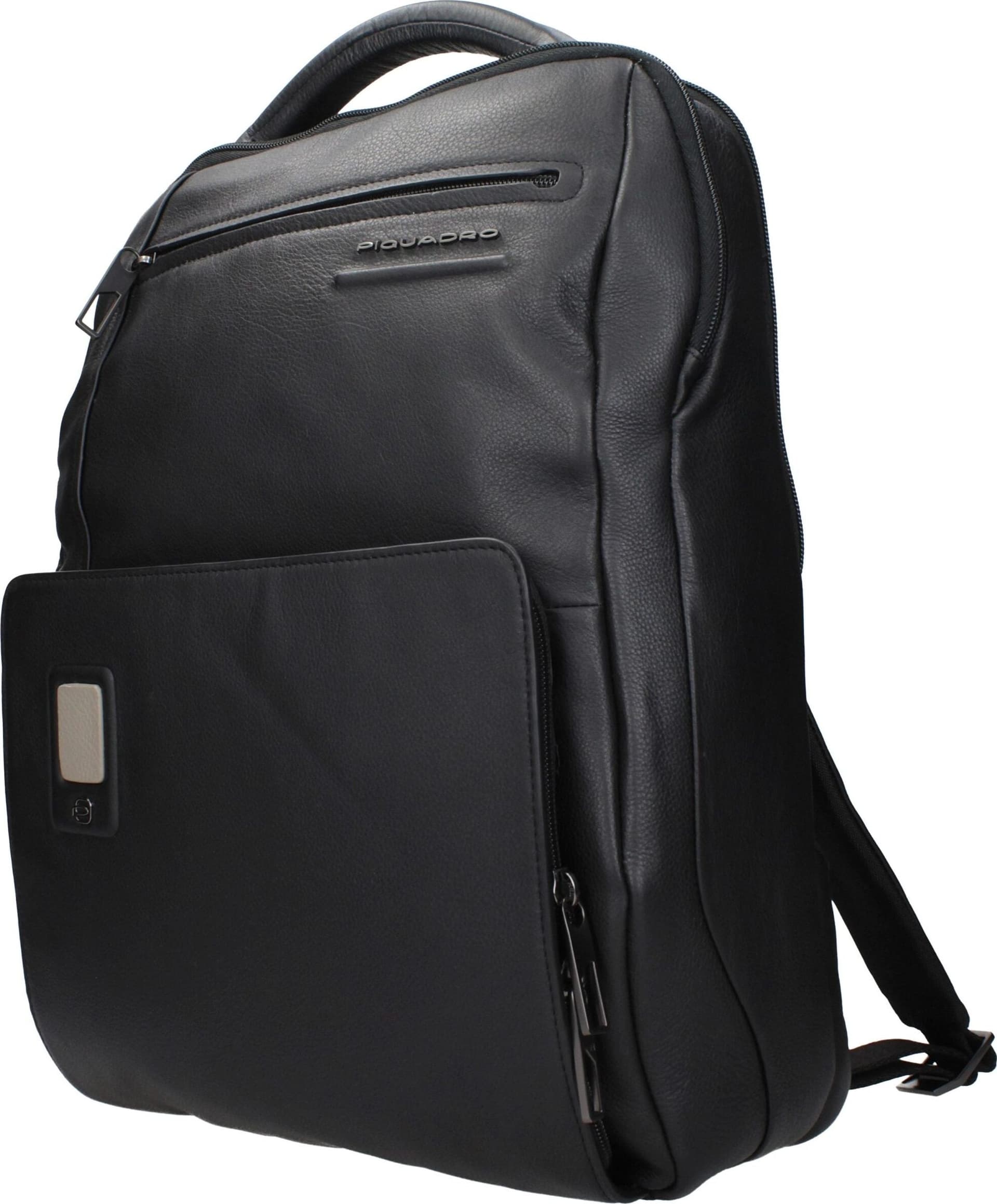 Piquadro Black Leather Backpack - 2