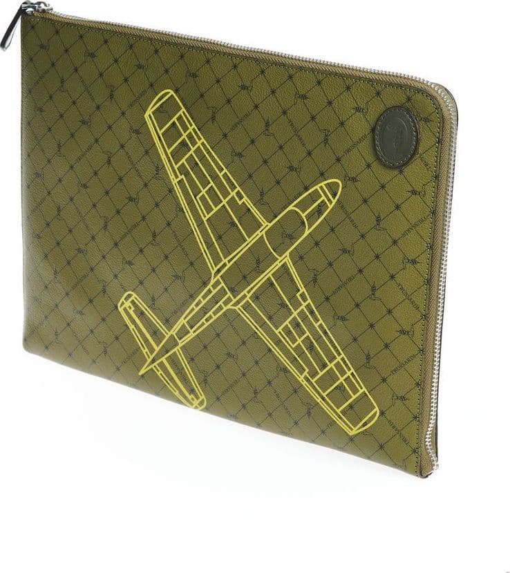 Trussardi Green Leather Men Clutch - 2