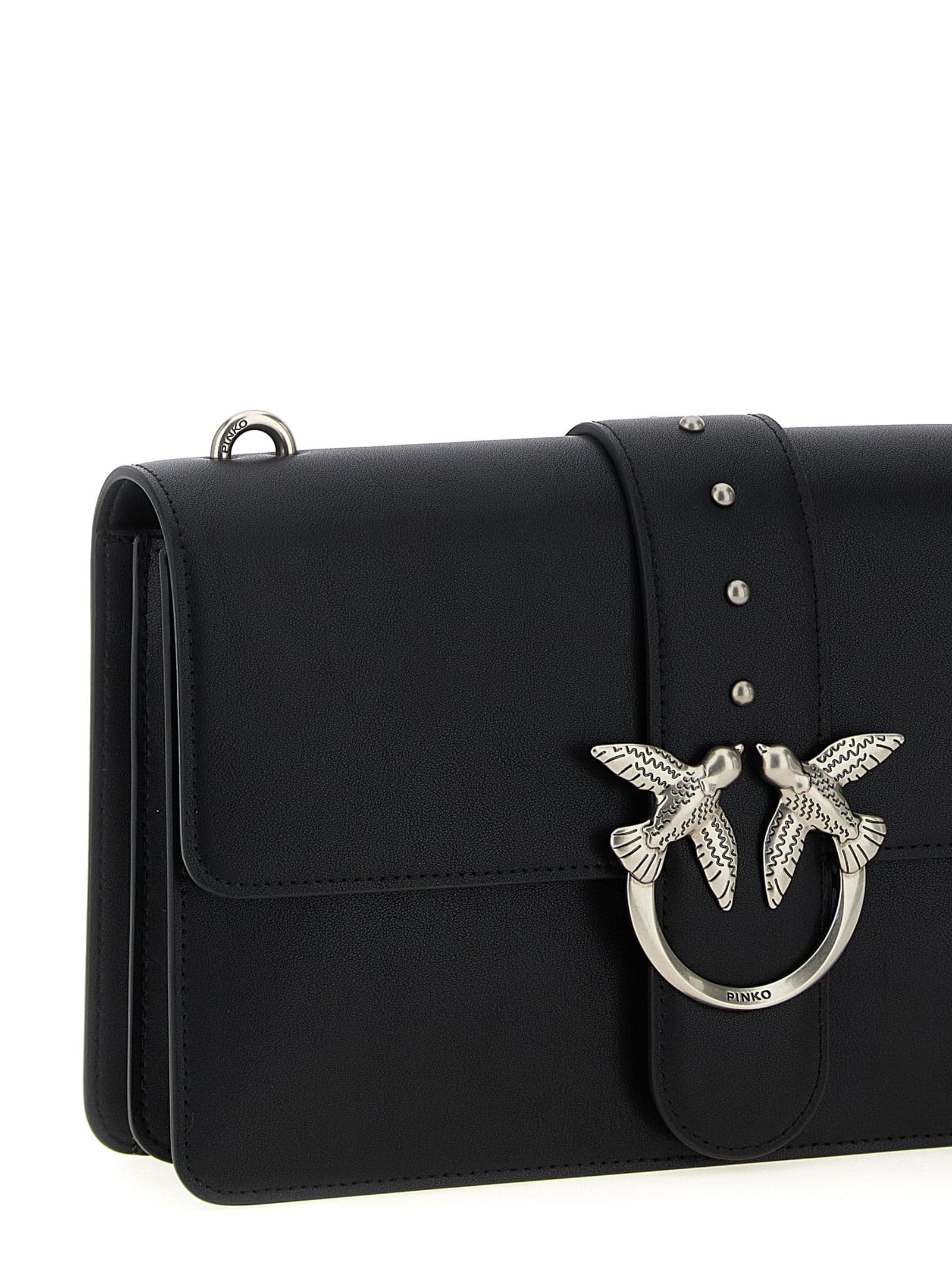 PINKO Black Goatskin Crossbody Bag - 3