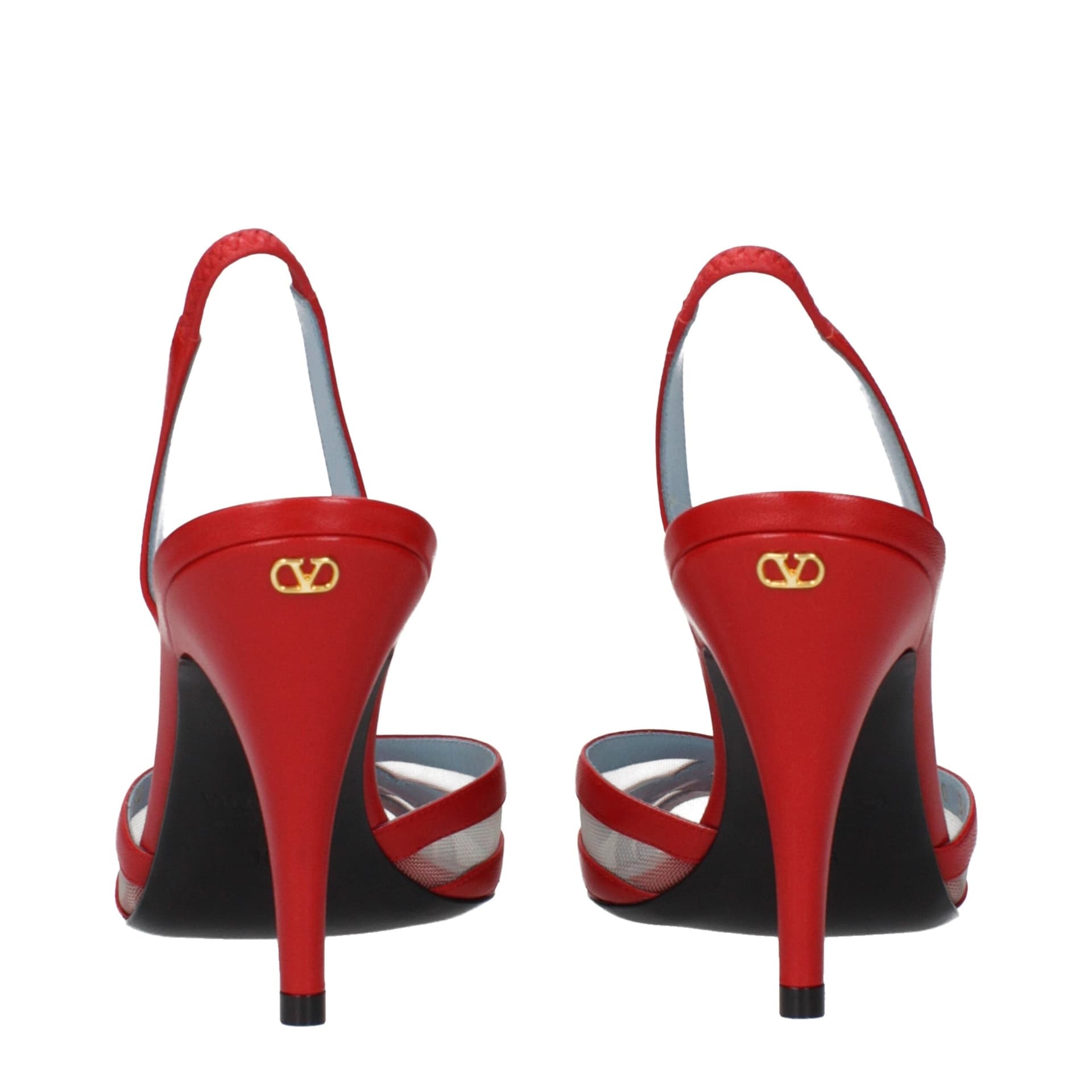 Valentino Garavani Red Leather Stiletto Heel Sandals - 5