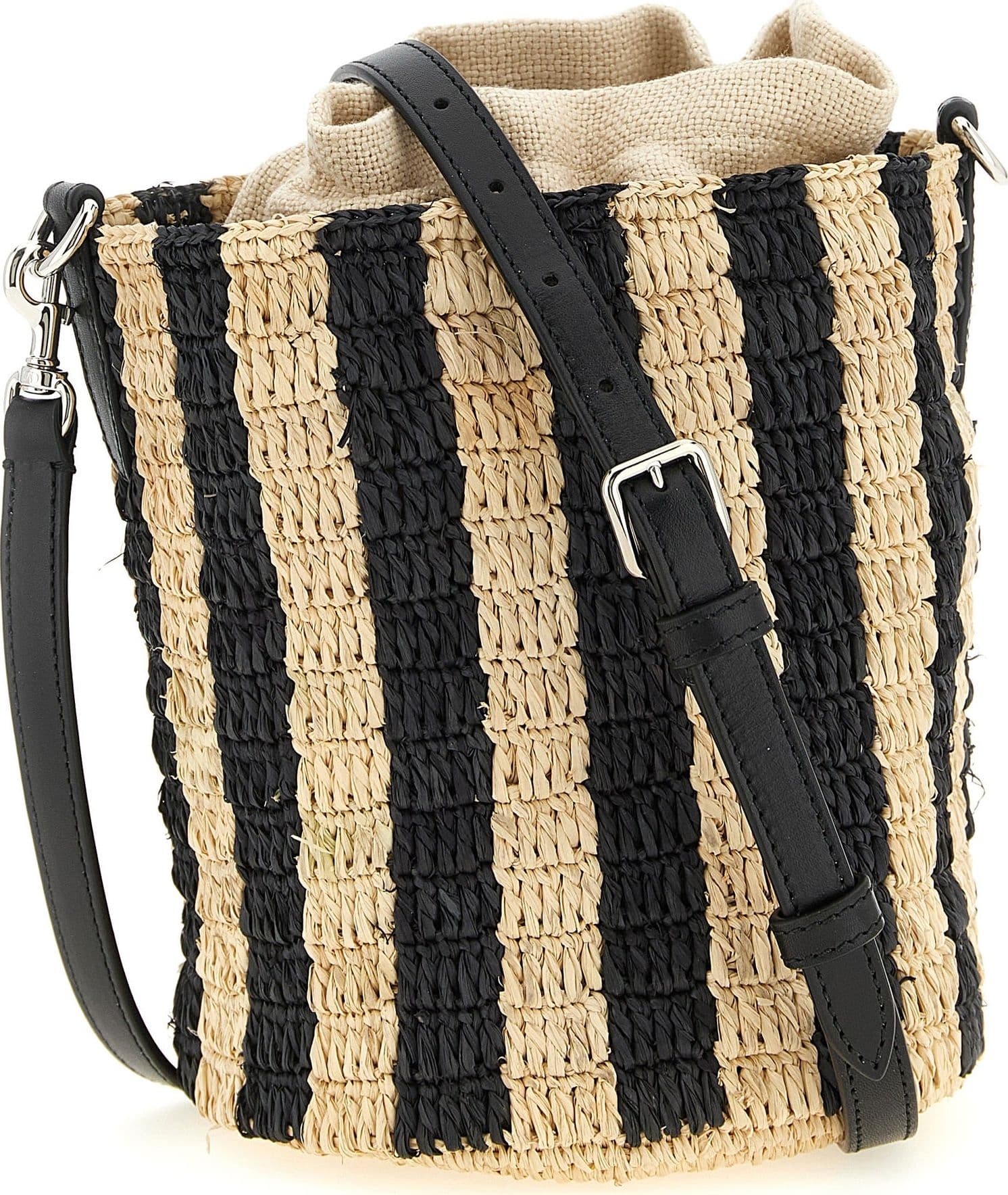 Valentino Garavani Black Straw Shoulder Bag - 2
