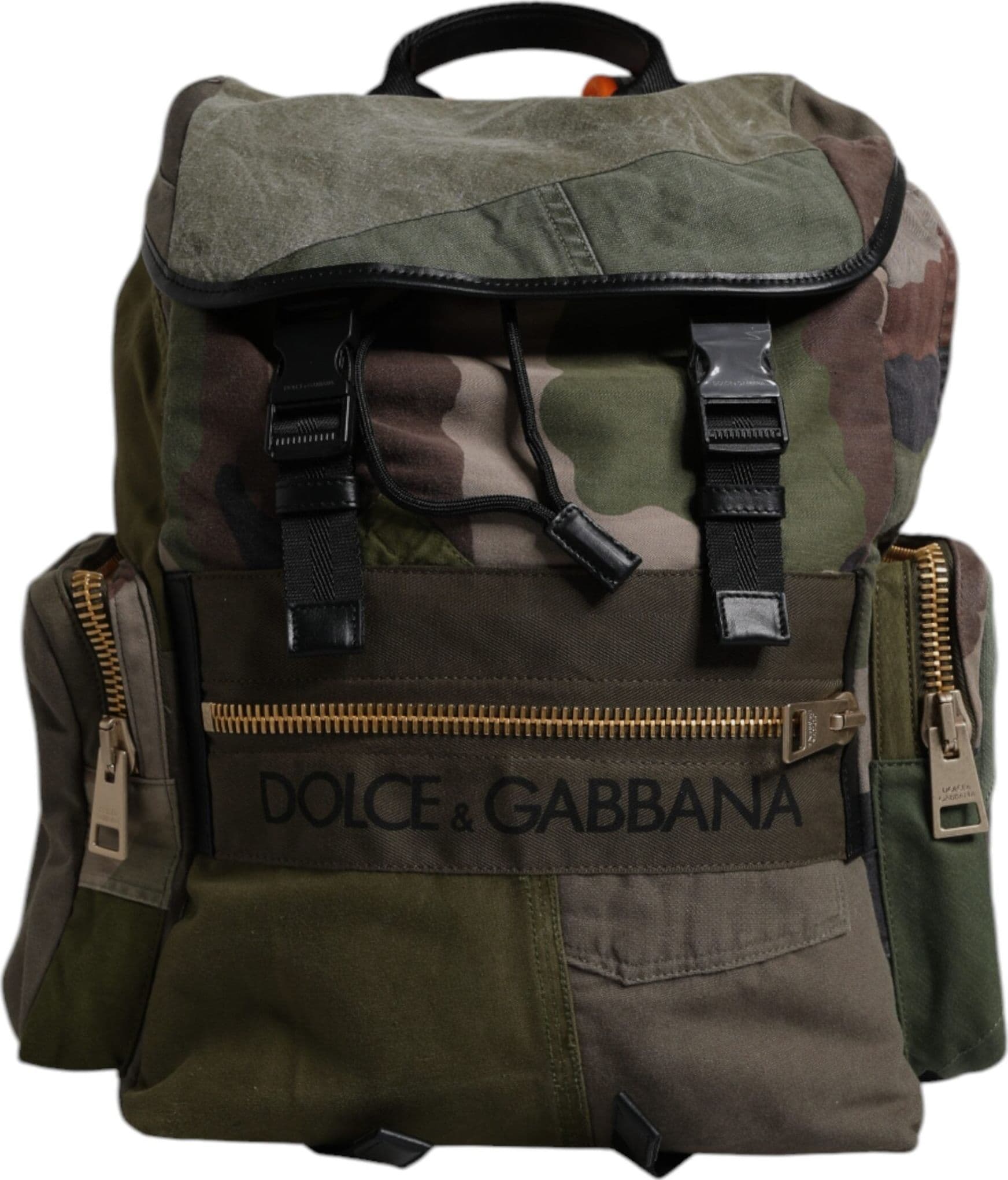 Dolce & Gabbana Military Green Patchwork School Backpack Bag - 5