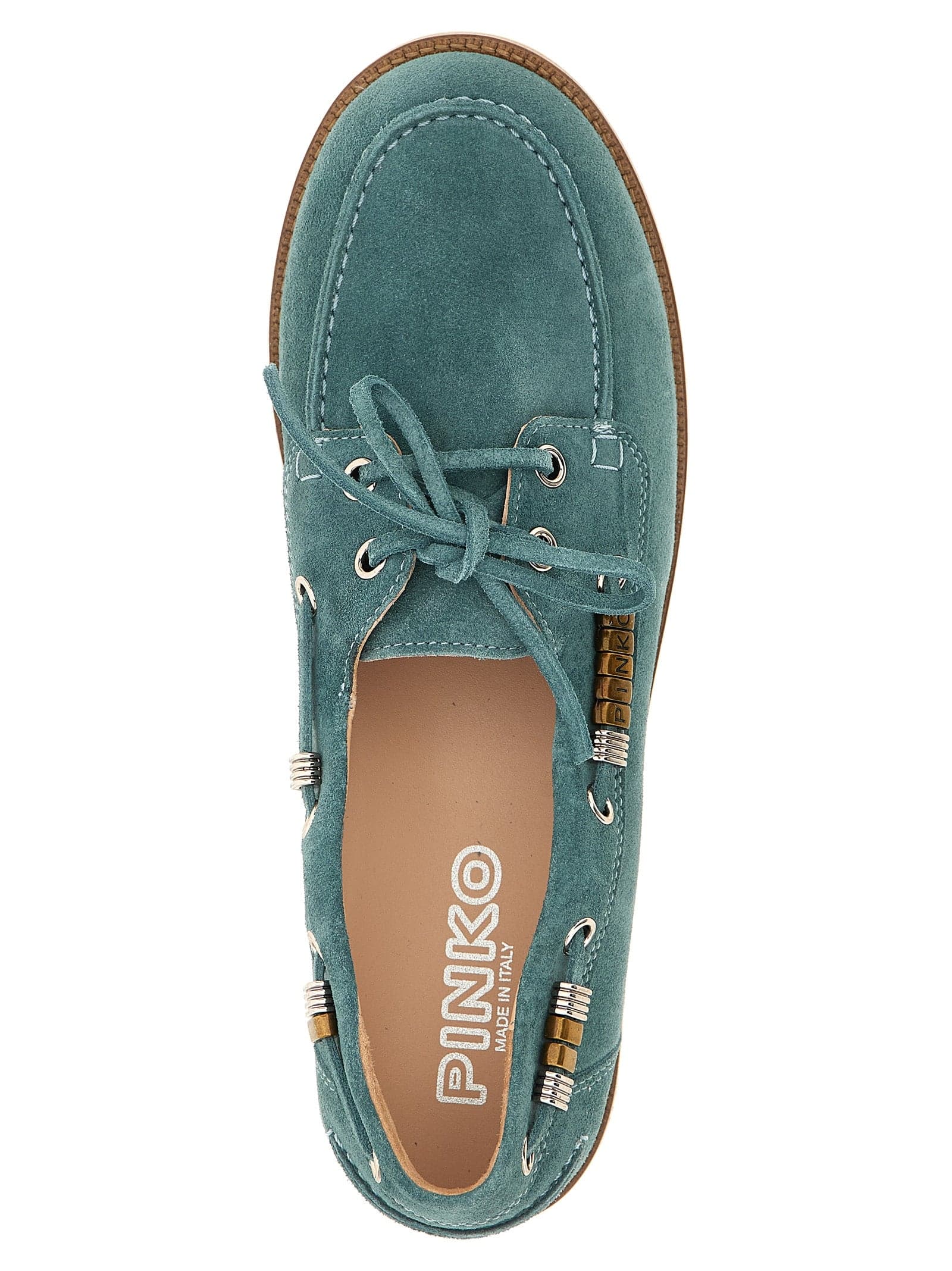 PINKO Blue Calfskin Moccassin - 4