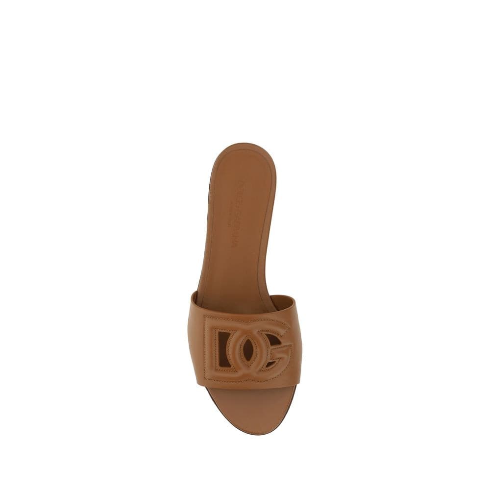 Dolce & Gabbana Brown Calf Leather Bos Taurus Flat Sandals - 4