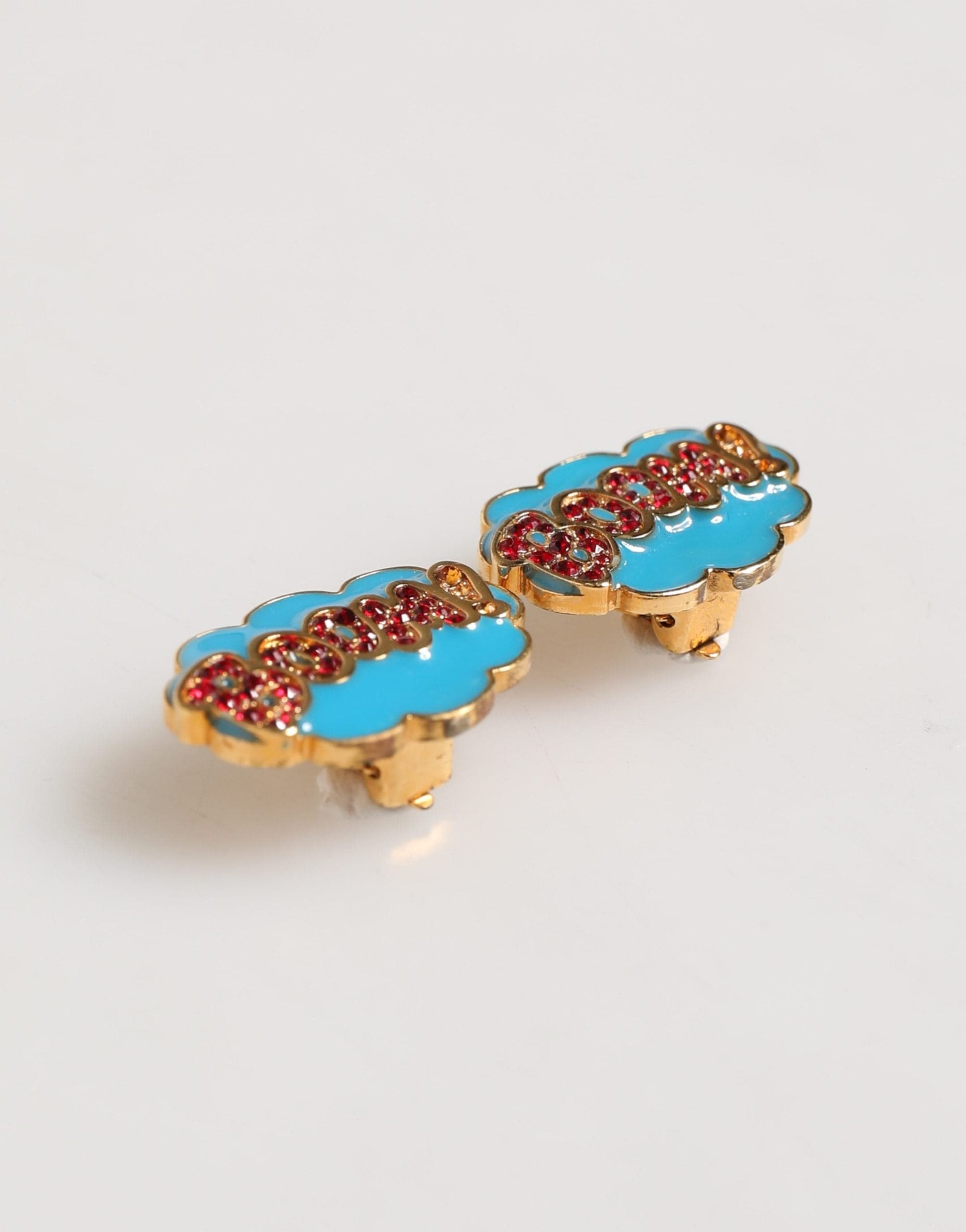 Dolce & Gabbana Gold Brass BOOM Cartoon Crystal Clip-On Women - 3