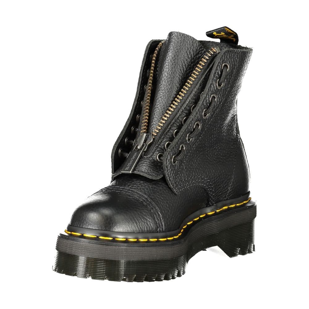 Dr. Martens Black Leather Unisex Ankle Boot - 3