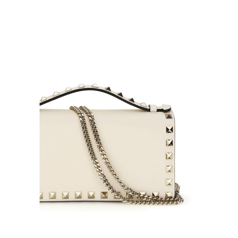 Valentino Garavani Beige Calf Leather Bos Taurus Wallet - 4