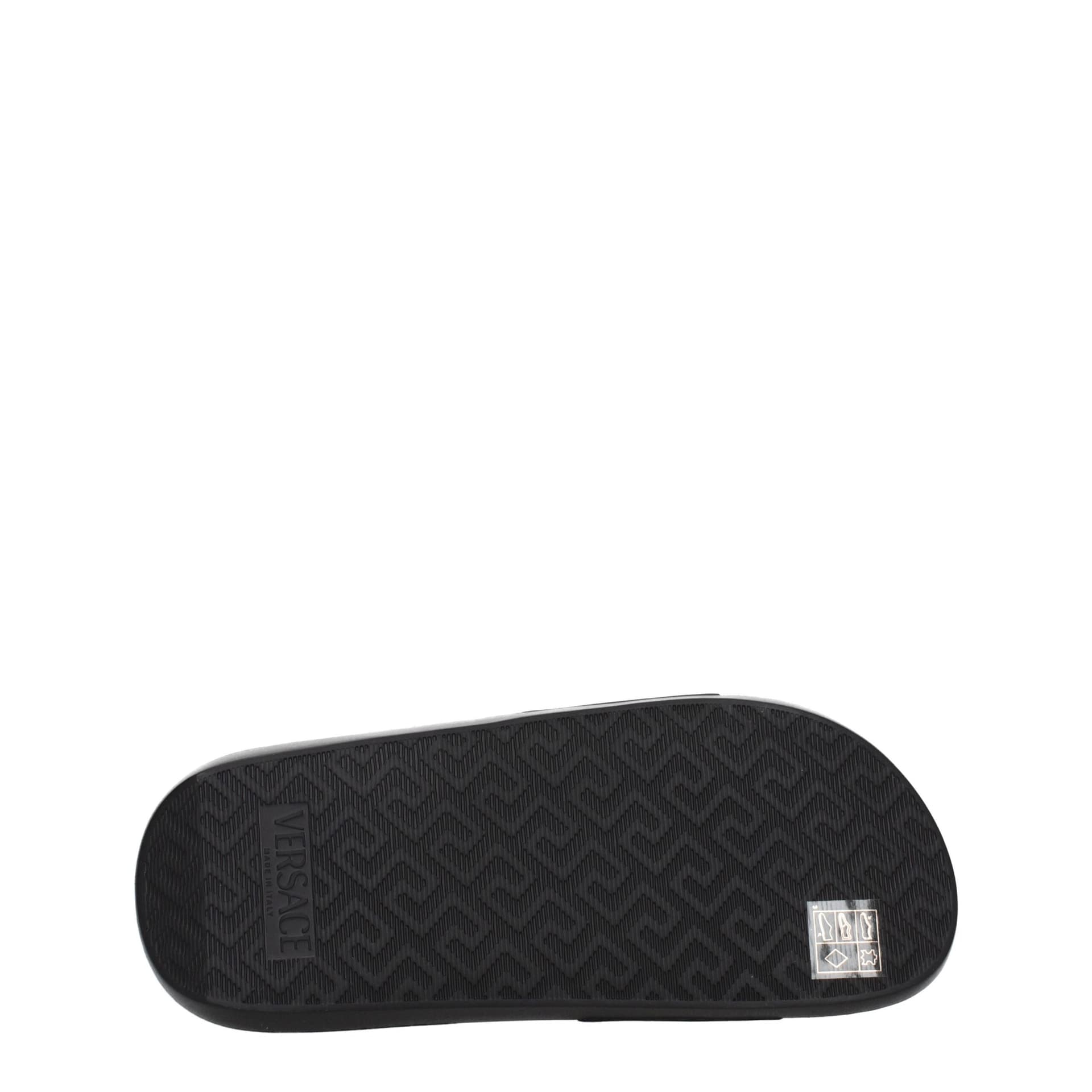 Versace Black Leather Slippers - 5