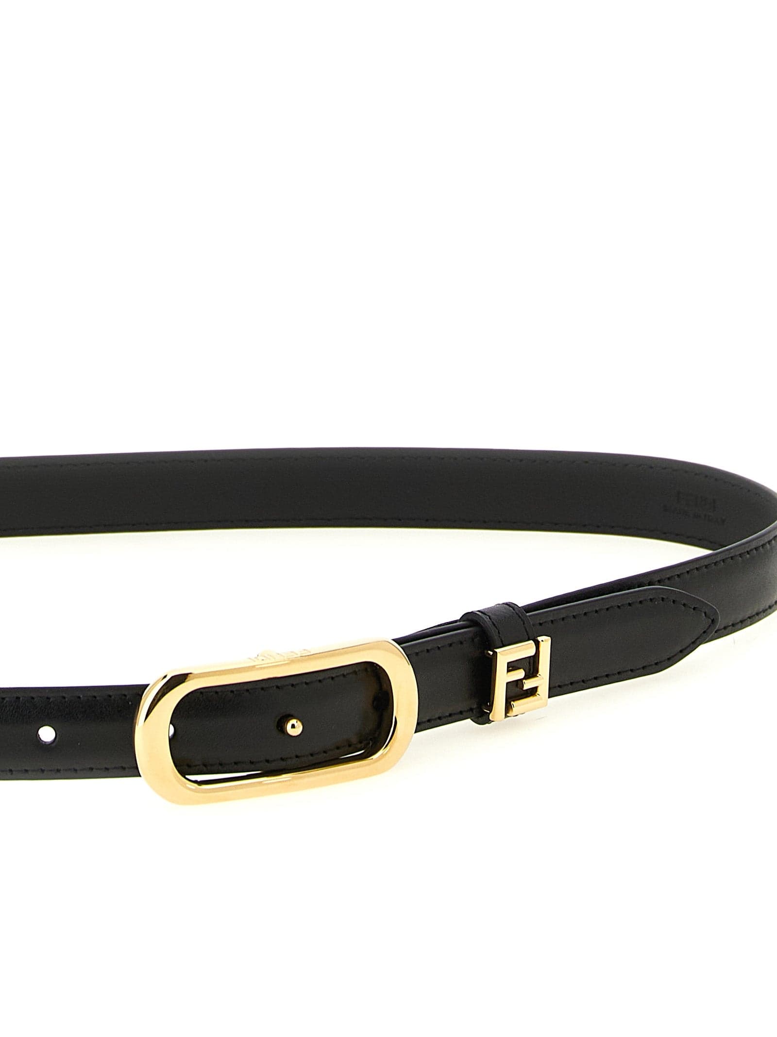 Fendi Black Calfskin Thin Belt - 3