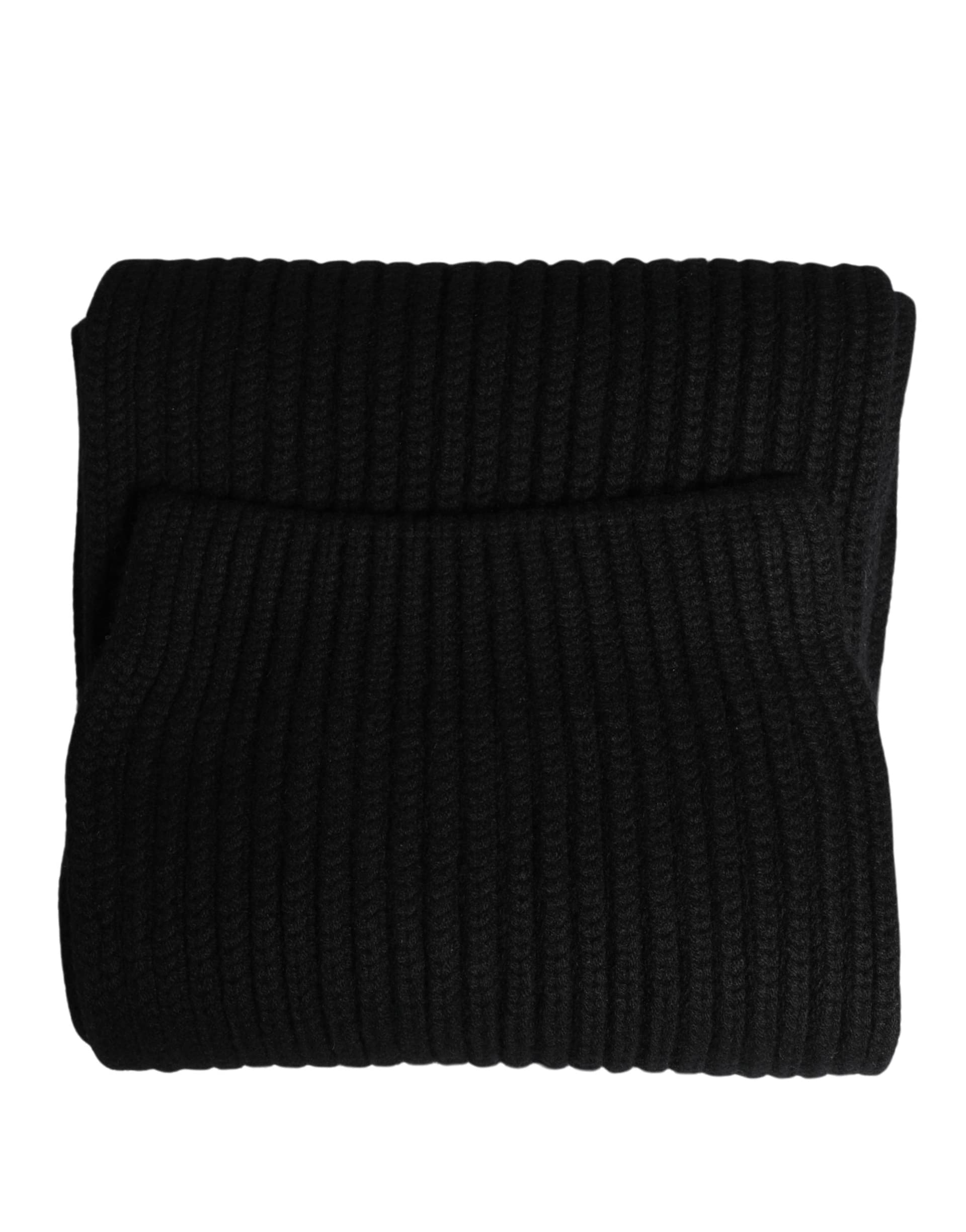 Dolce & Gabbana Black Cashmere Knitted Men Neck Warmer One Size Scarf - 4