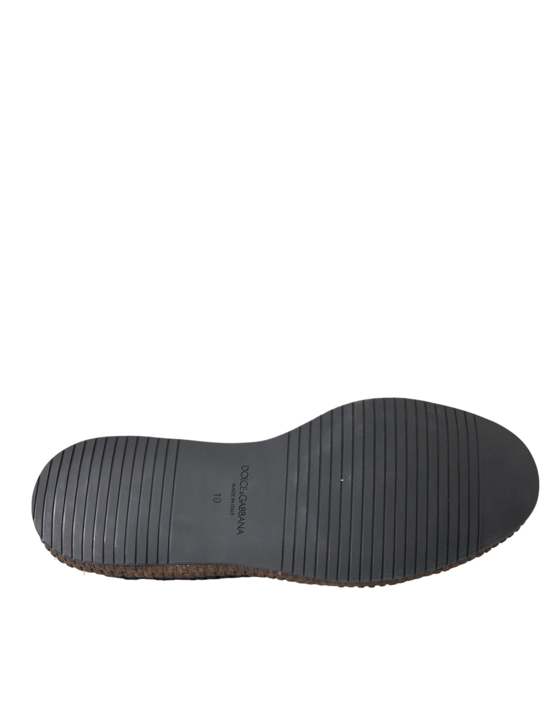 Dolce & Gabbana Black Woven Goat Leather Lace Up Derby Shoes - 6