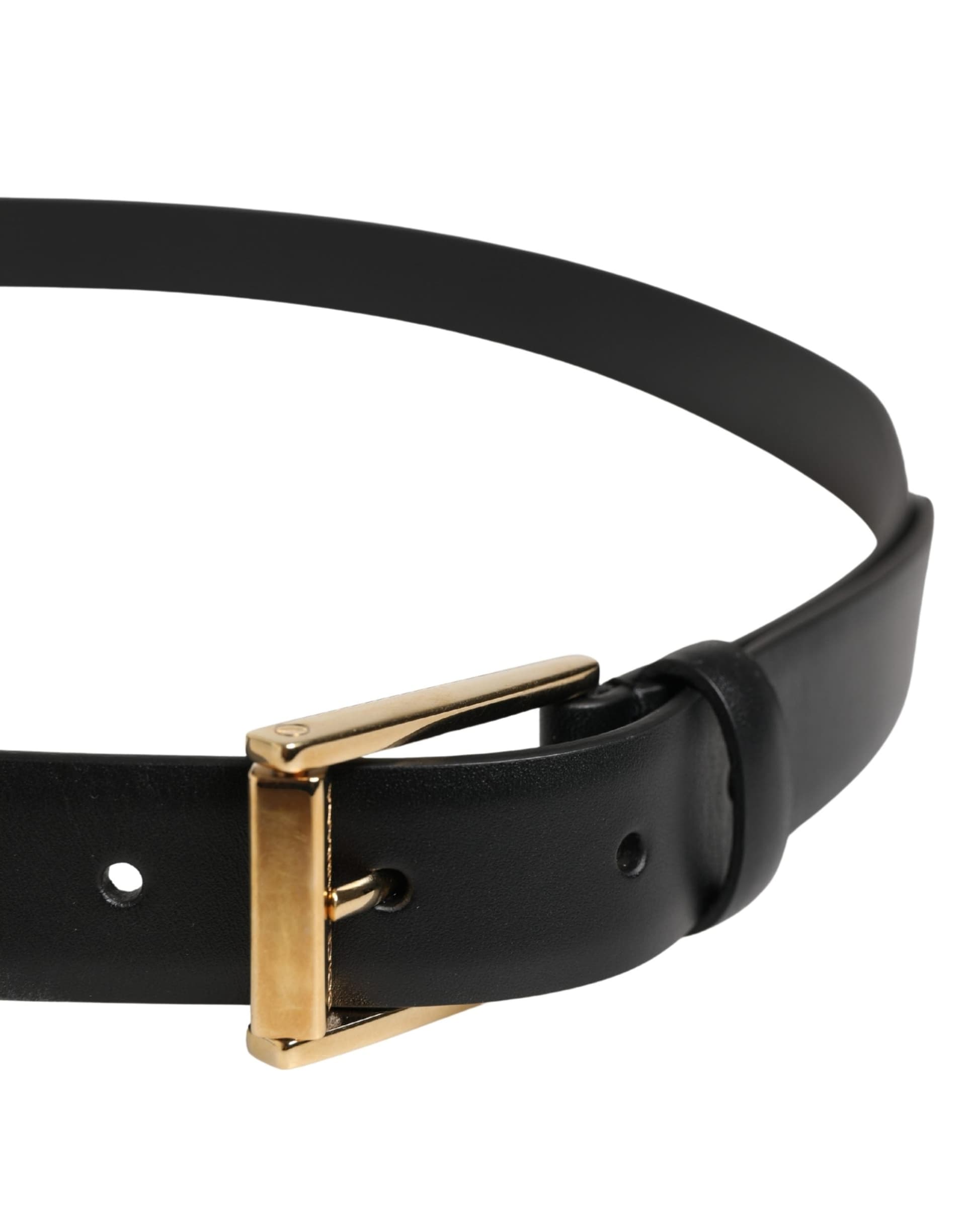 Dolce & Gabbana Men Black Classic Leather Metal Buckle Belt - 4