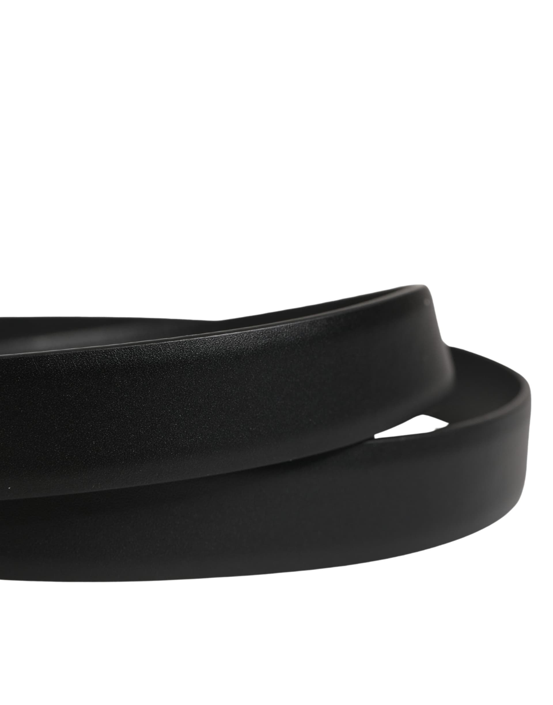 Dolce & Gabbana Men Black Classic Leather Metal Buckle Belt - 5